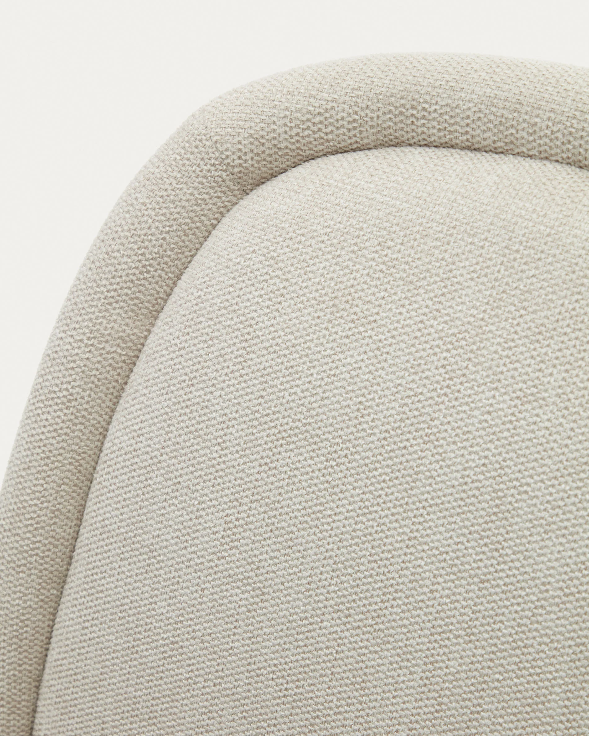 Aimin chair in beige chenille and steel legs with a matte beige painted finish FSC Mix Credit - Image 4
