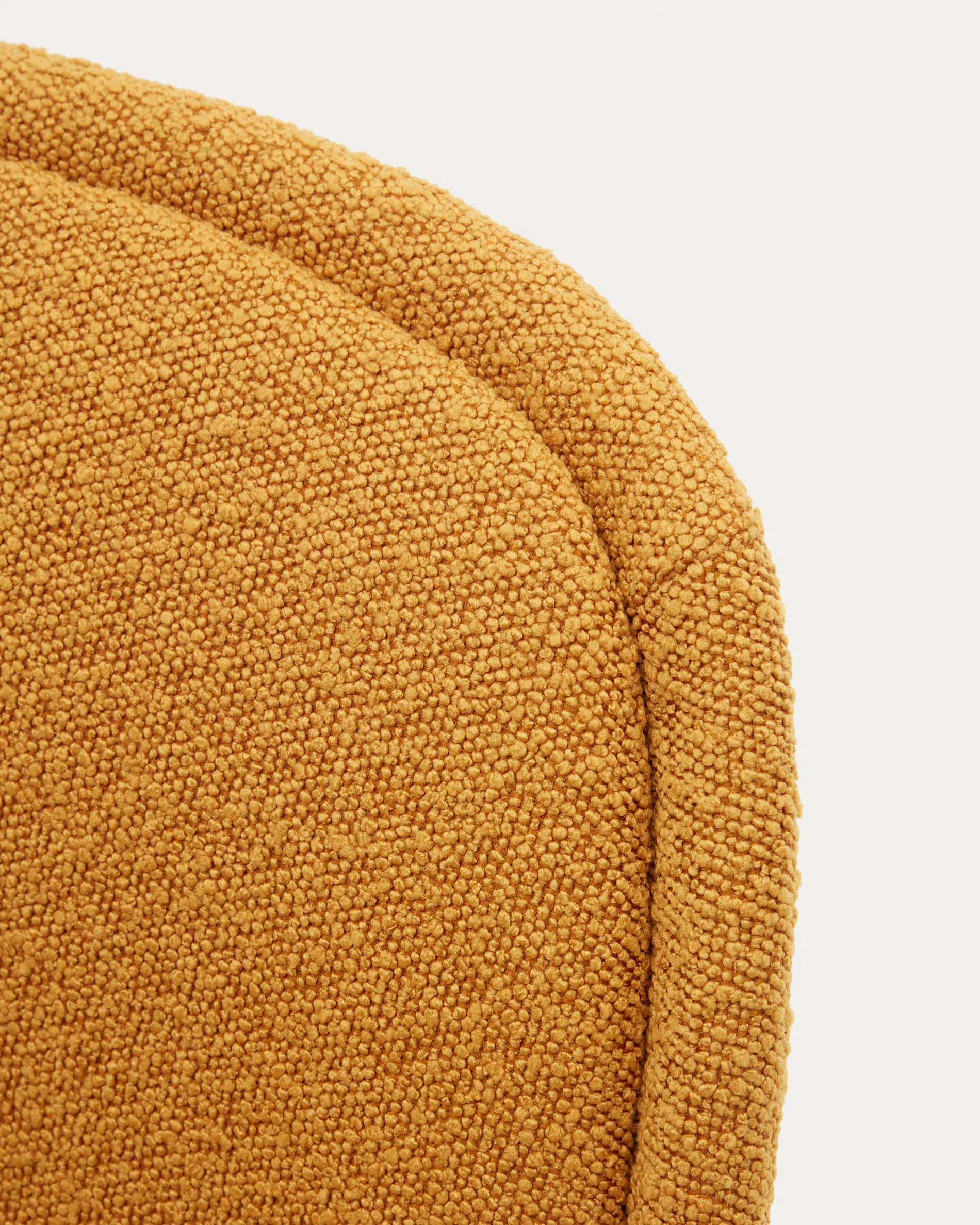 Aimin chair in mustard bouclé and steel legs with a matte beige painted finish FSC Mix Credit - Image 5