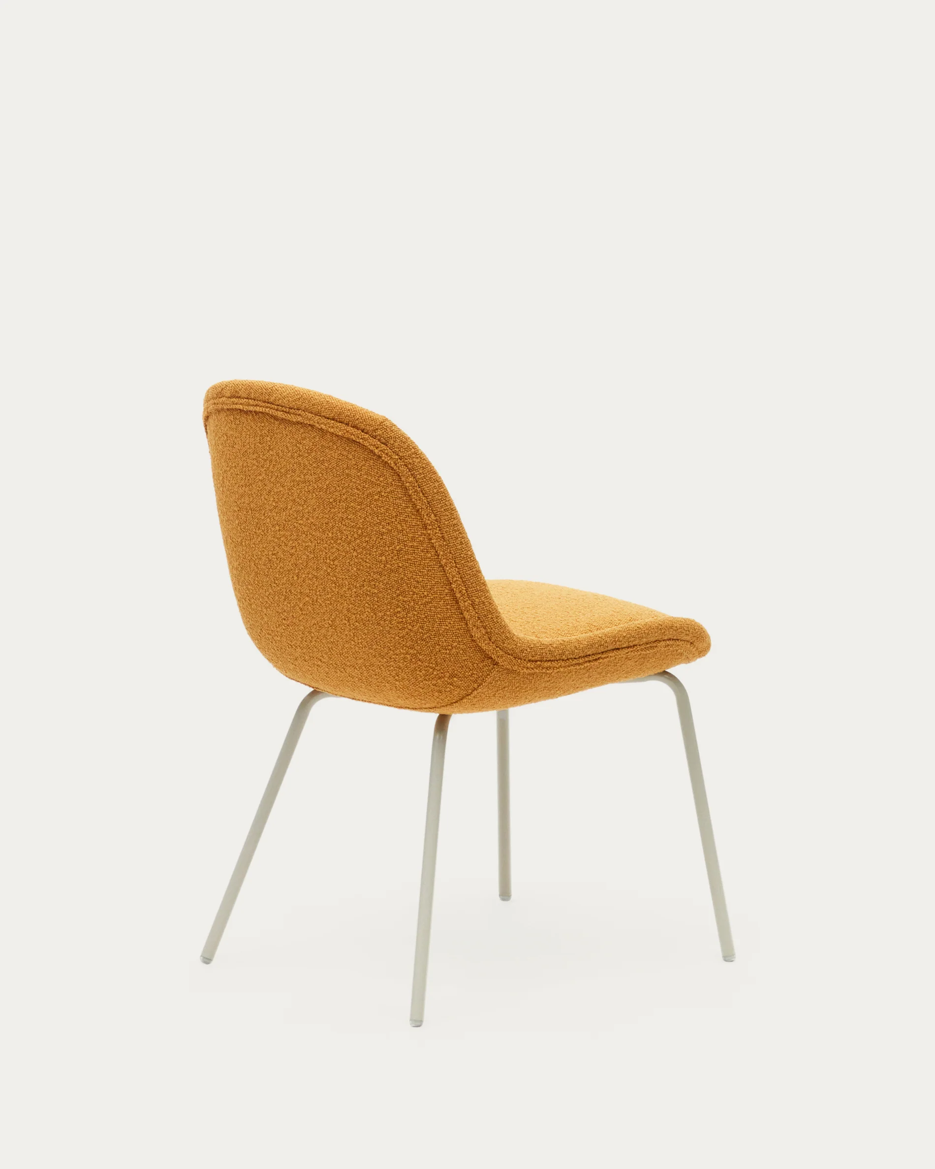 Aimin chair in mustard bouclé and steel legs with a matte beige painted finish FSC Mix Credit - Image 8