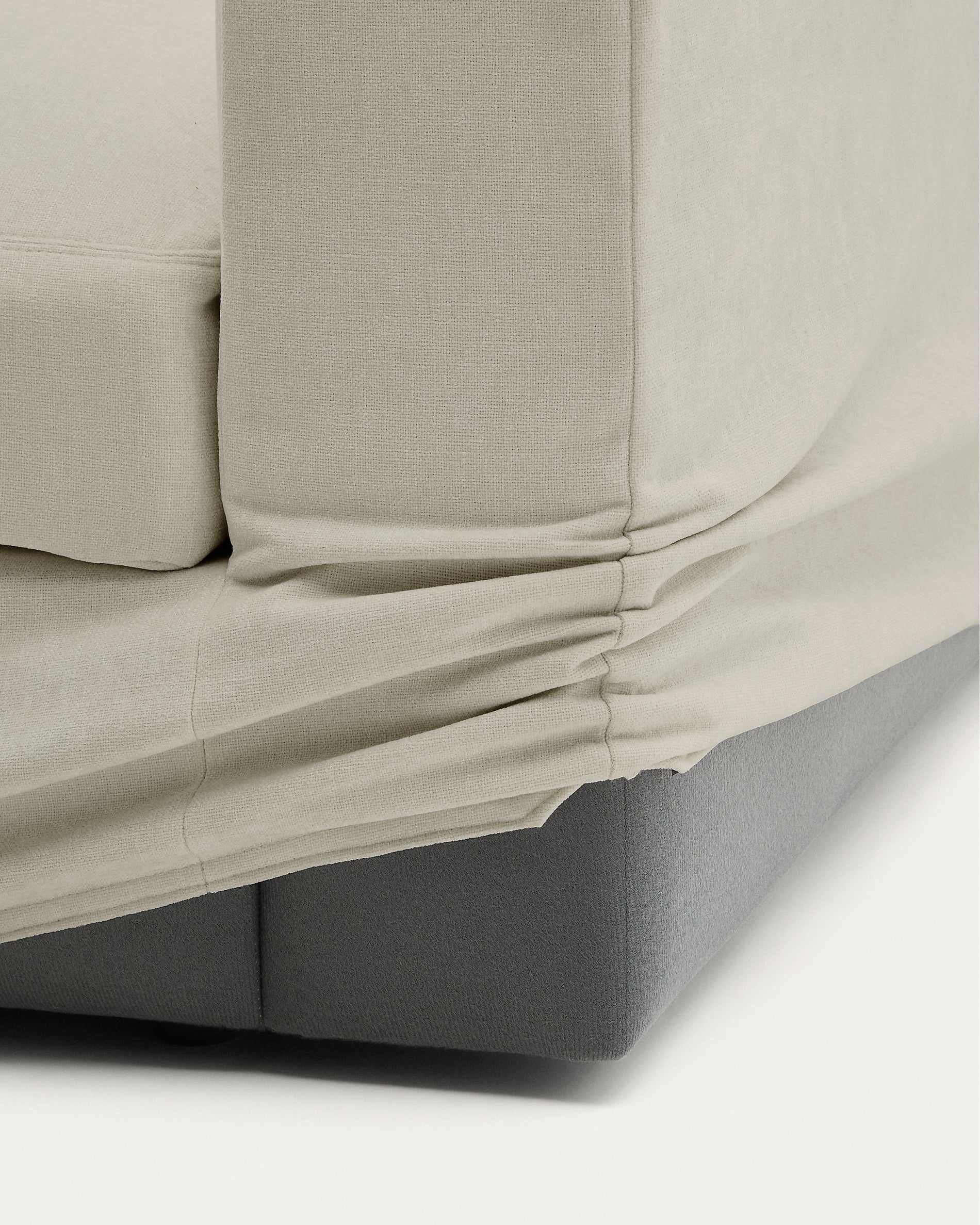 Alea removable cover modular sofa 3-seater in light brown chenille left chaise longue 220 cm - Image 10