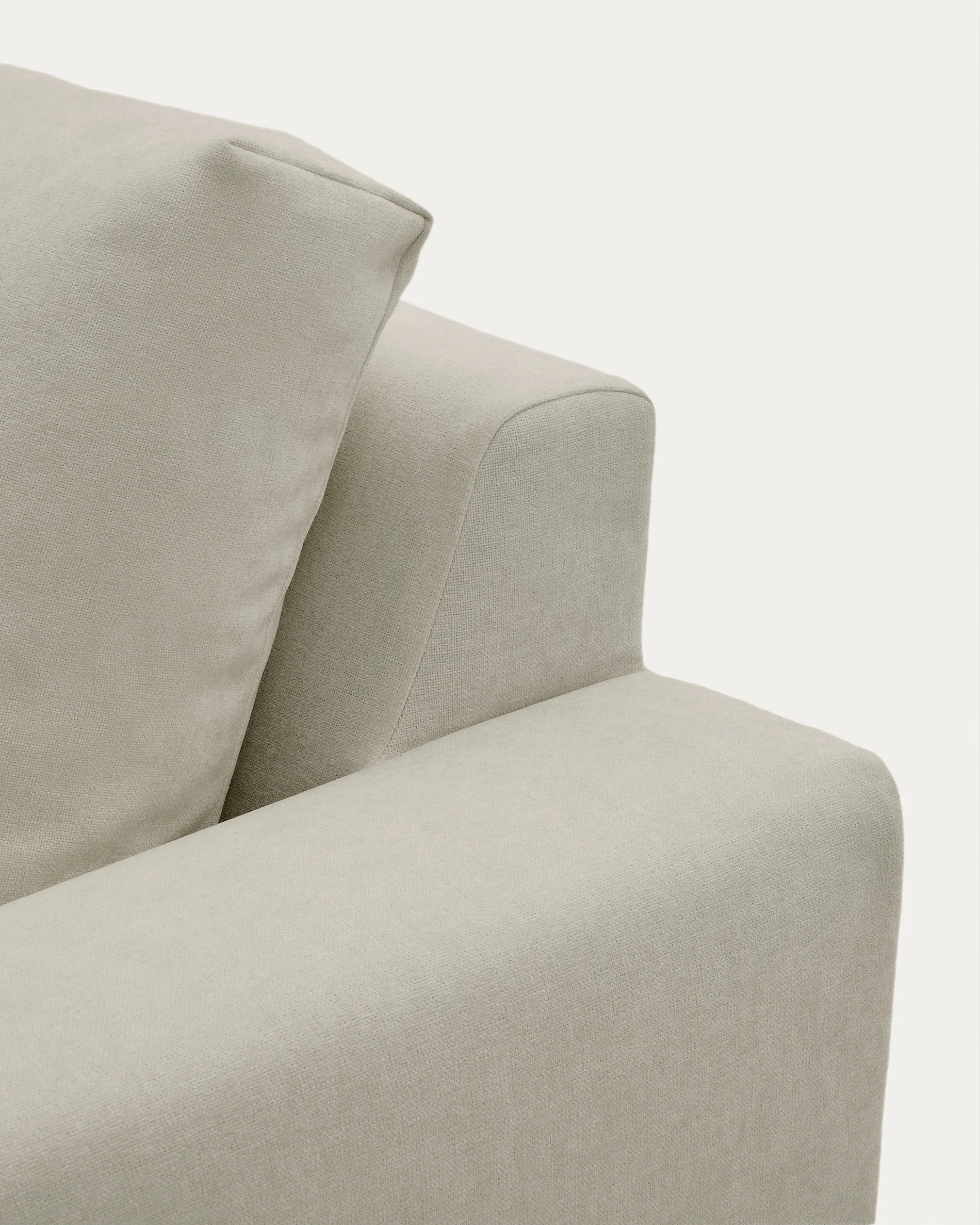 Alea removable cover modular sofa 4-seater in light brown chenille left chaise longue 310 cm - Image 7
