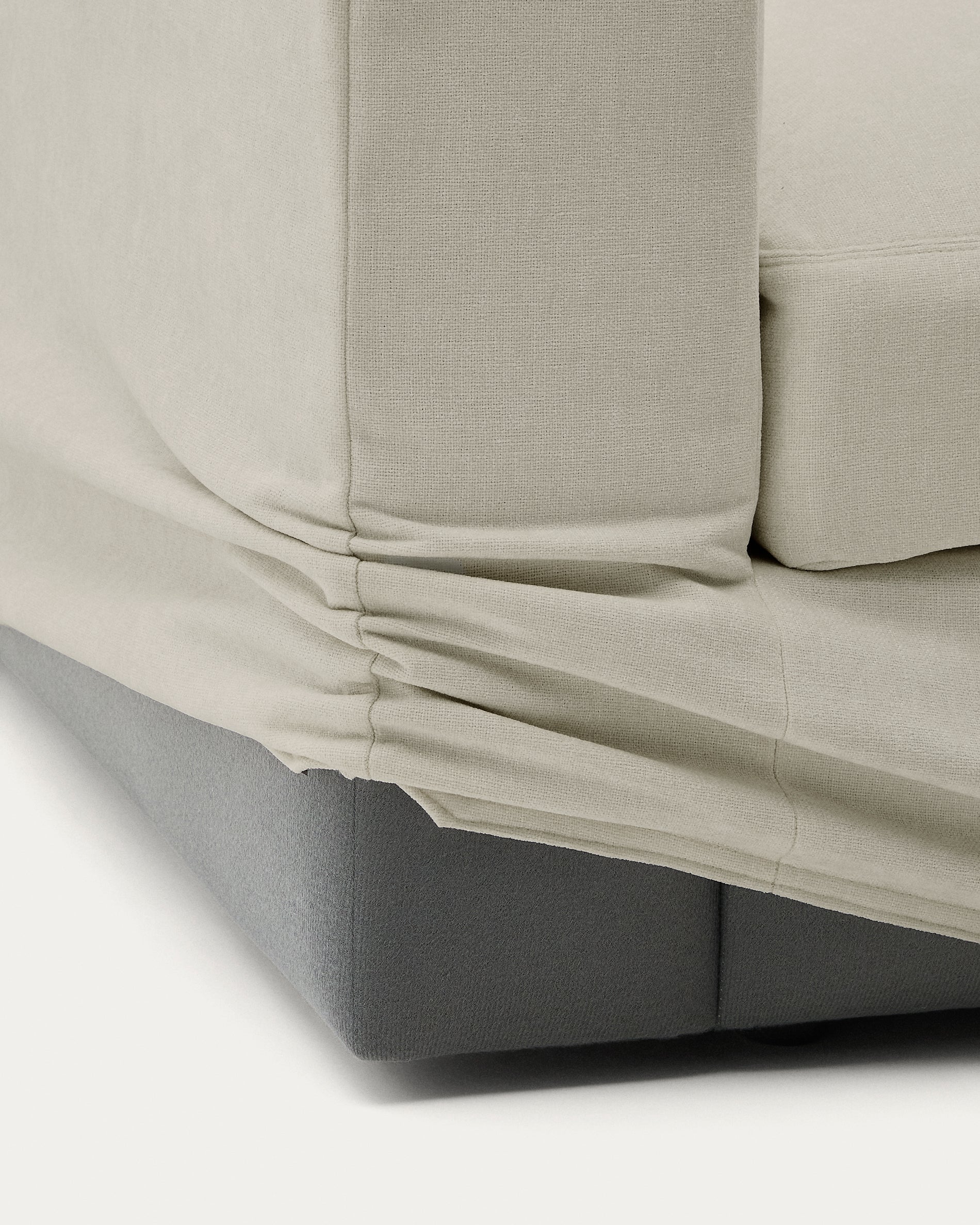 Alea removable cover modular sofa 4-seater in light brown chenille right chaise longue 310 cm - Image 10