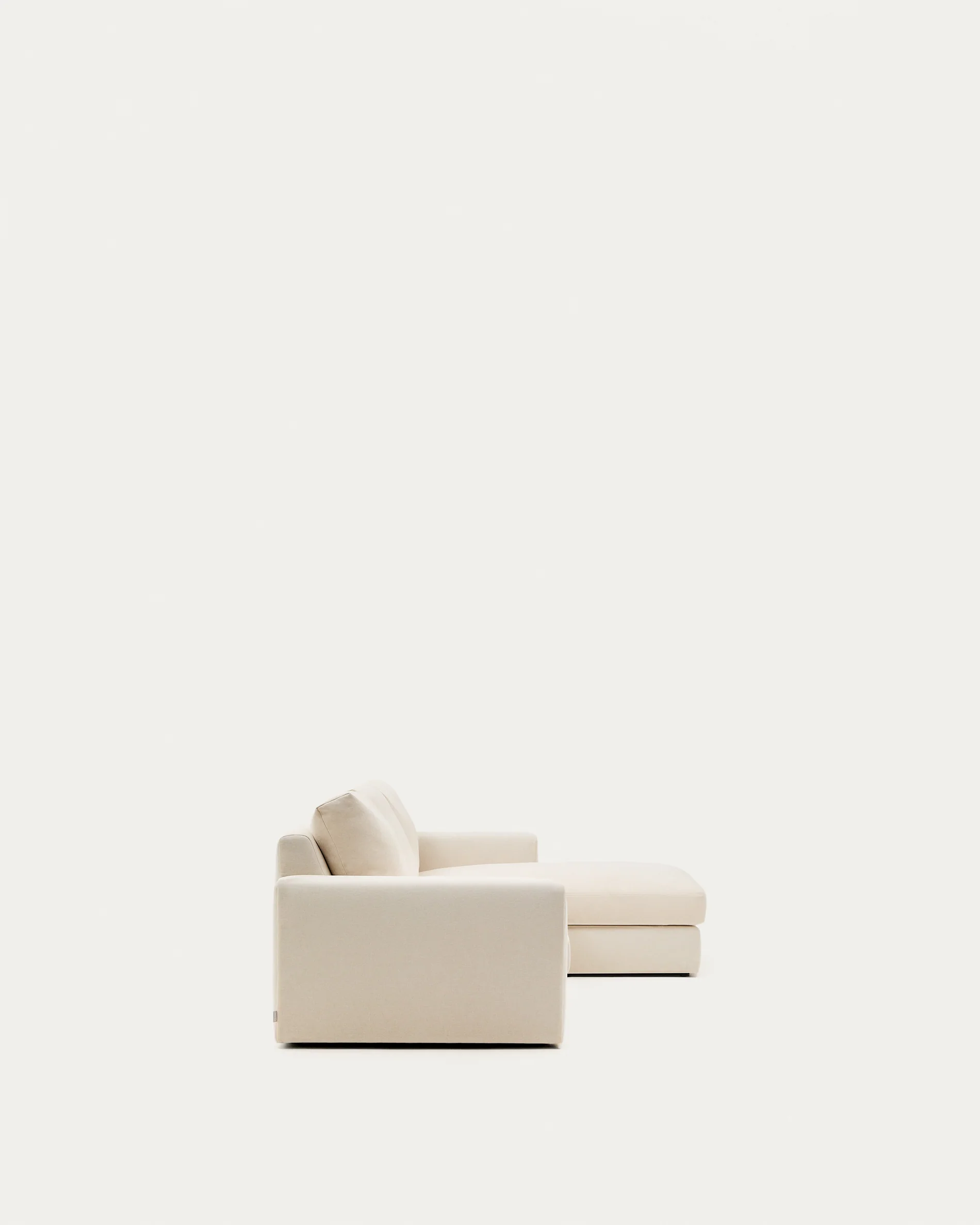 Alea removable cover modular sofa 4-seater in natural chenille right chaise longue 310 cm - Image 4