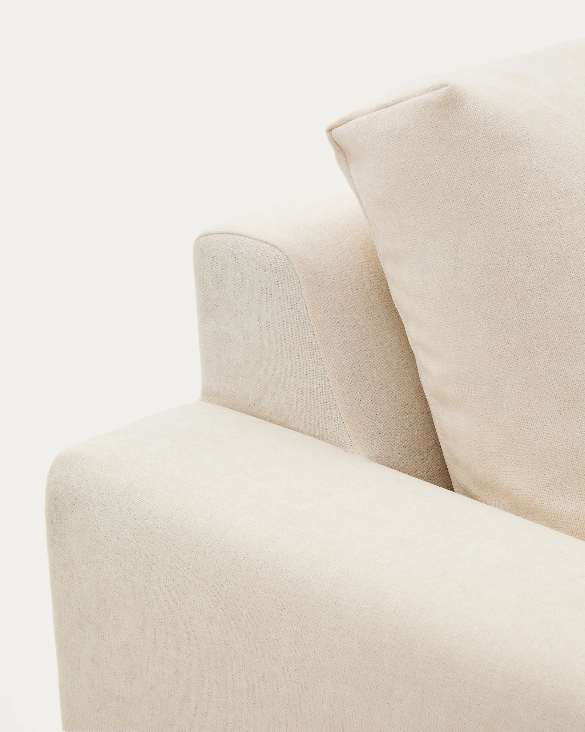 Alea removable cover modular sofa 4-seater in natural chenille right chaise longue 310 cm - Image 7
