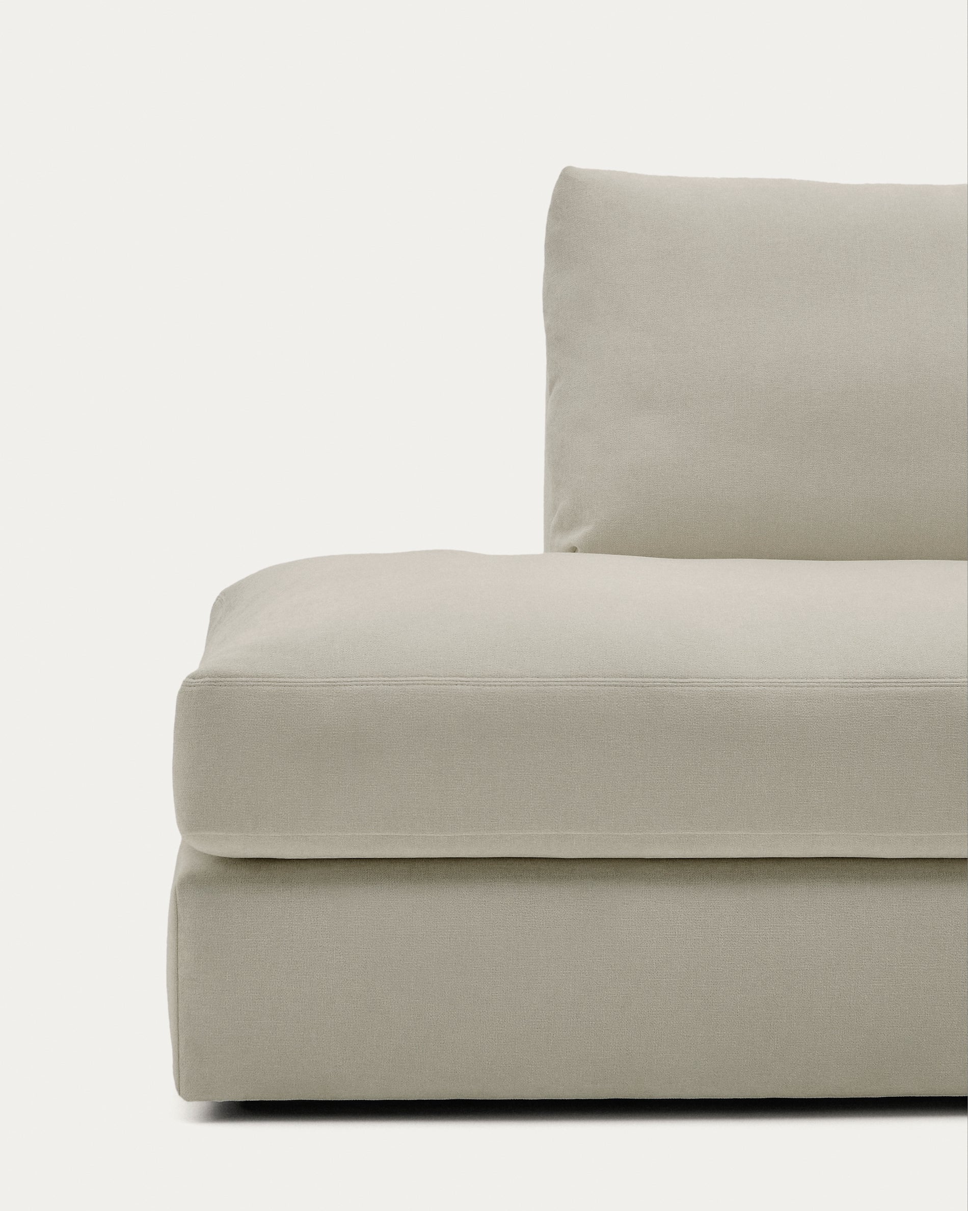 Alea removable cover modular sofa 5-seater in light brown chenille right chaise longue 340 cm - Image 5