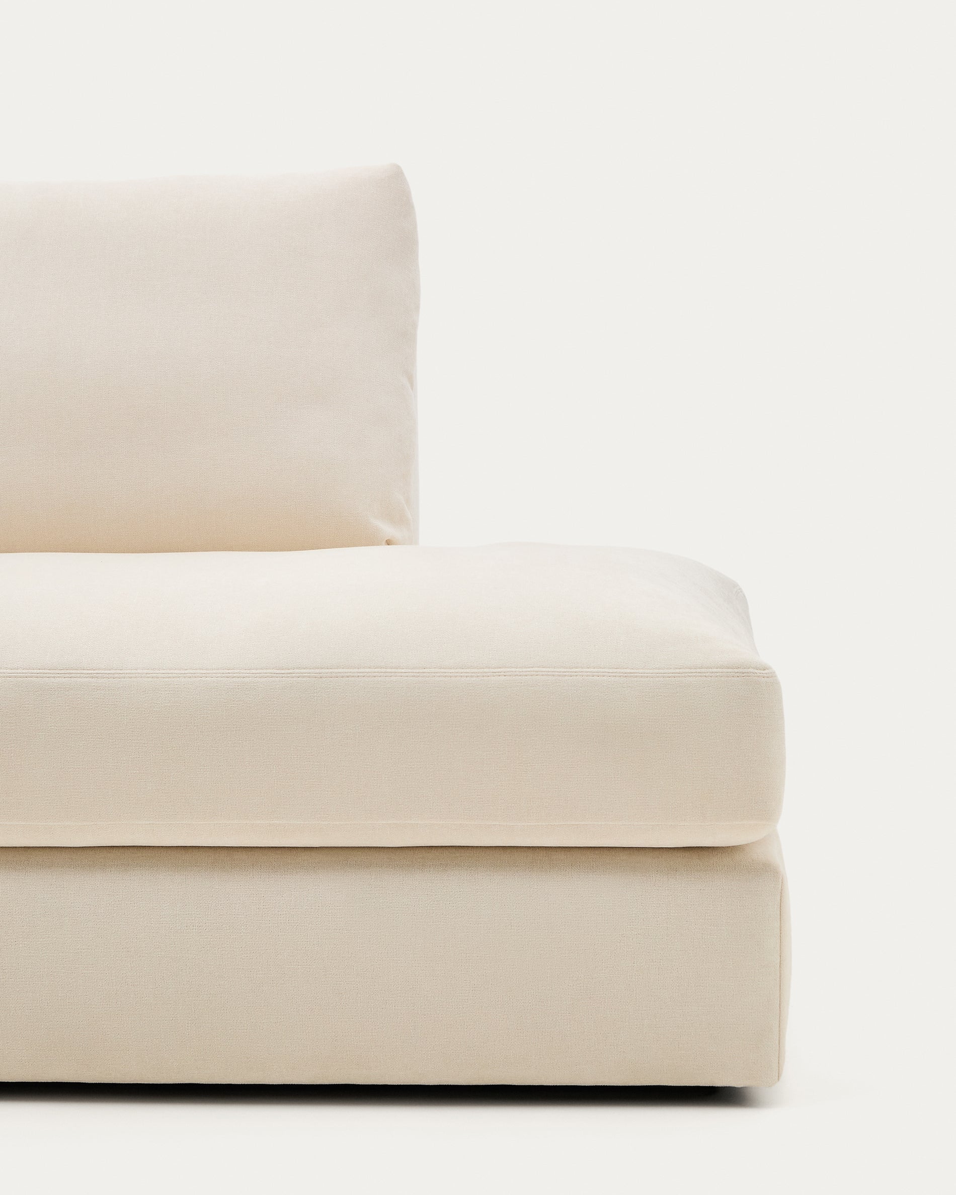 Alea removable cover modular sofa 5-seater in natural chenille left chaise longue 340 cm - Image 6