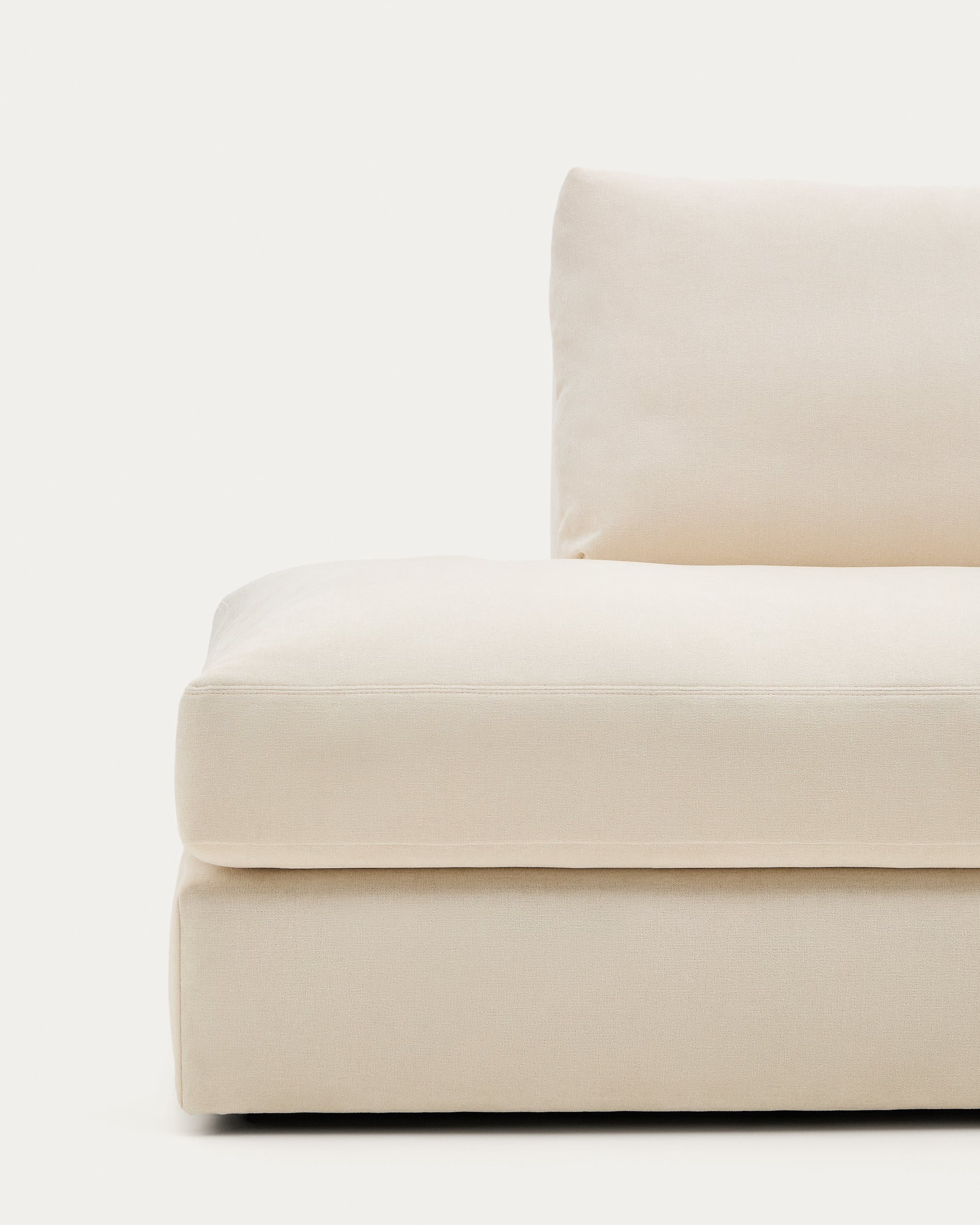 Alea removable cover modular sofa 5-seater in natural chenille right chaise longue 340 cm - Image 7