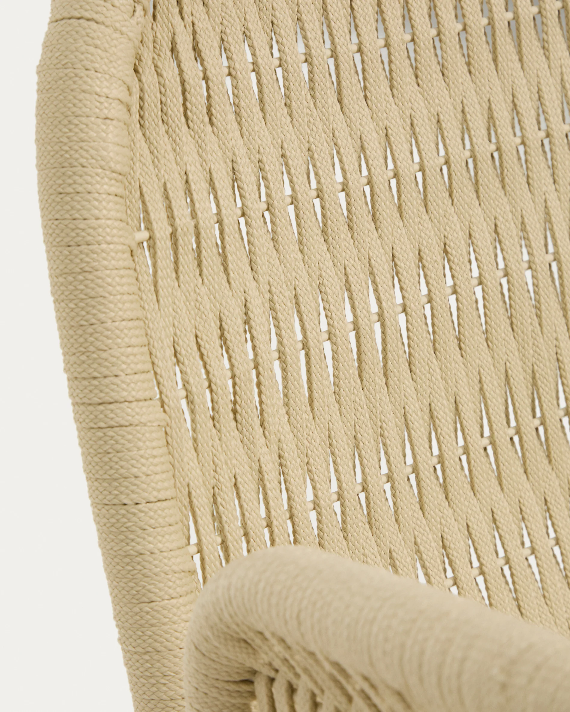 Alipa chair with armrests in FSC 100% solid acacia wood and ecru rope cord - Image 8