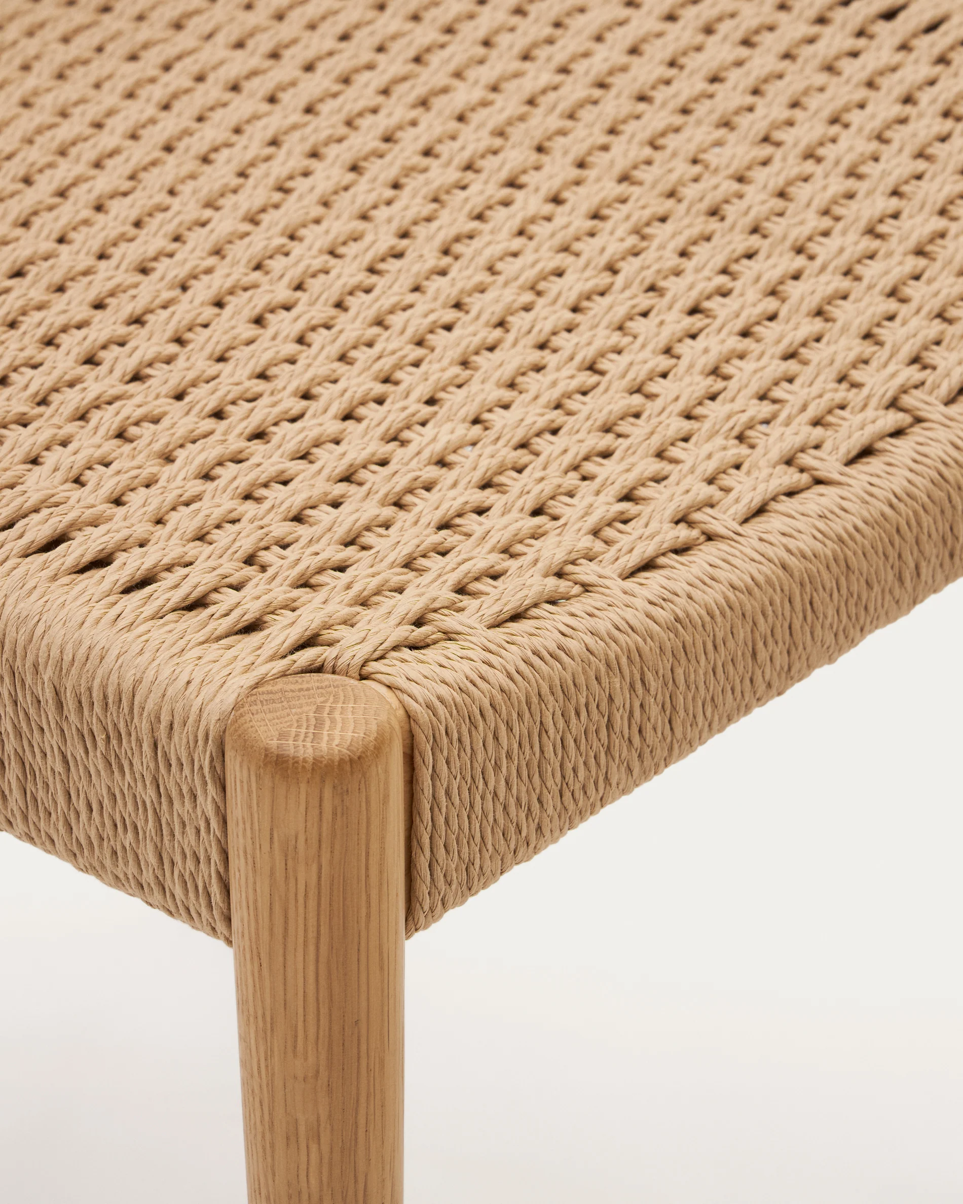 Analy chair in solid oak FSC 100% with natural finish and rope seat - Image 5