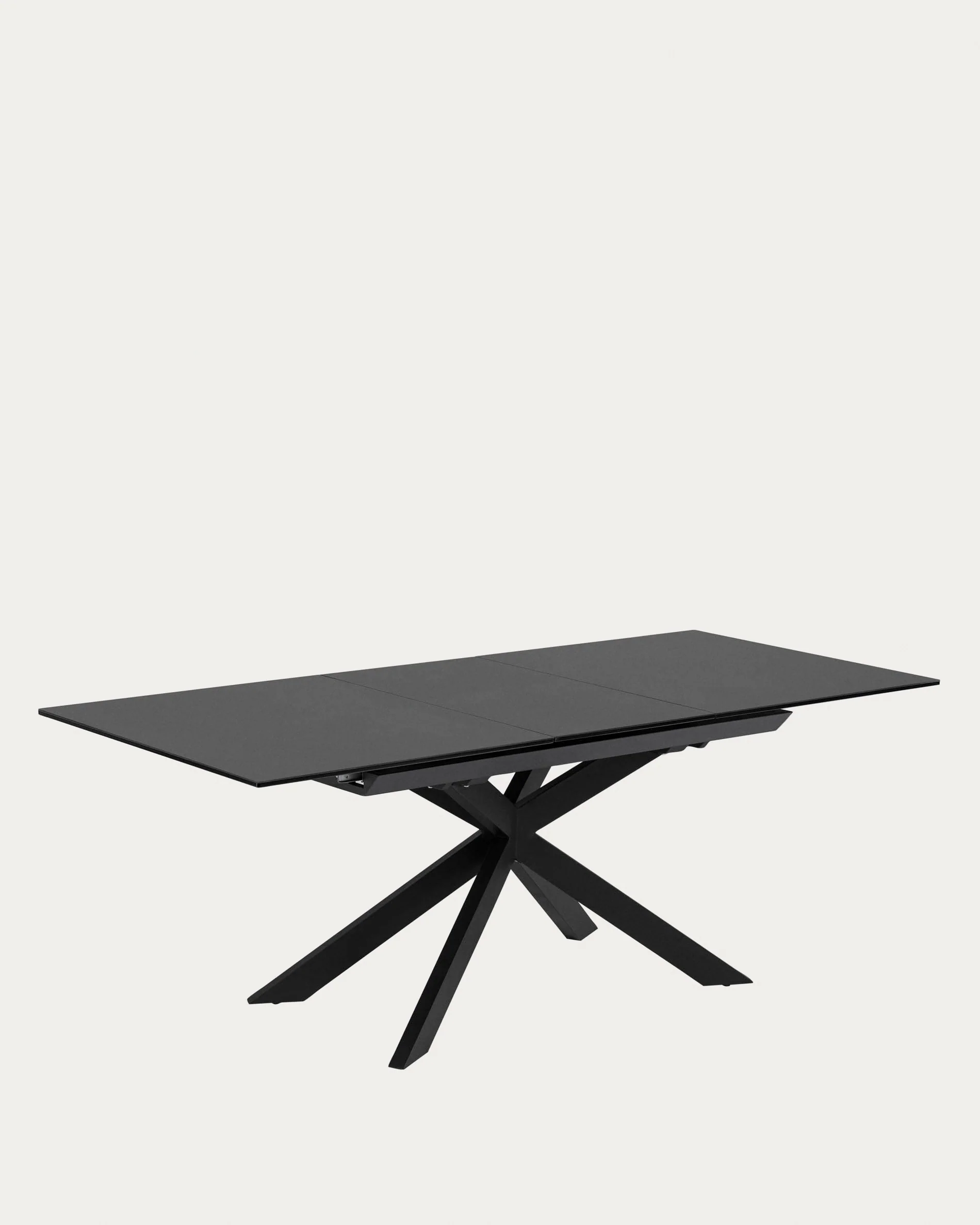 Atminda extendable glass table with steel legs with black finish 160 (210) x 90 cm - Image 5