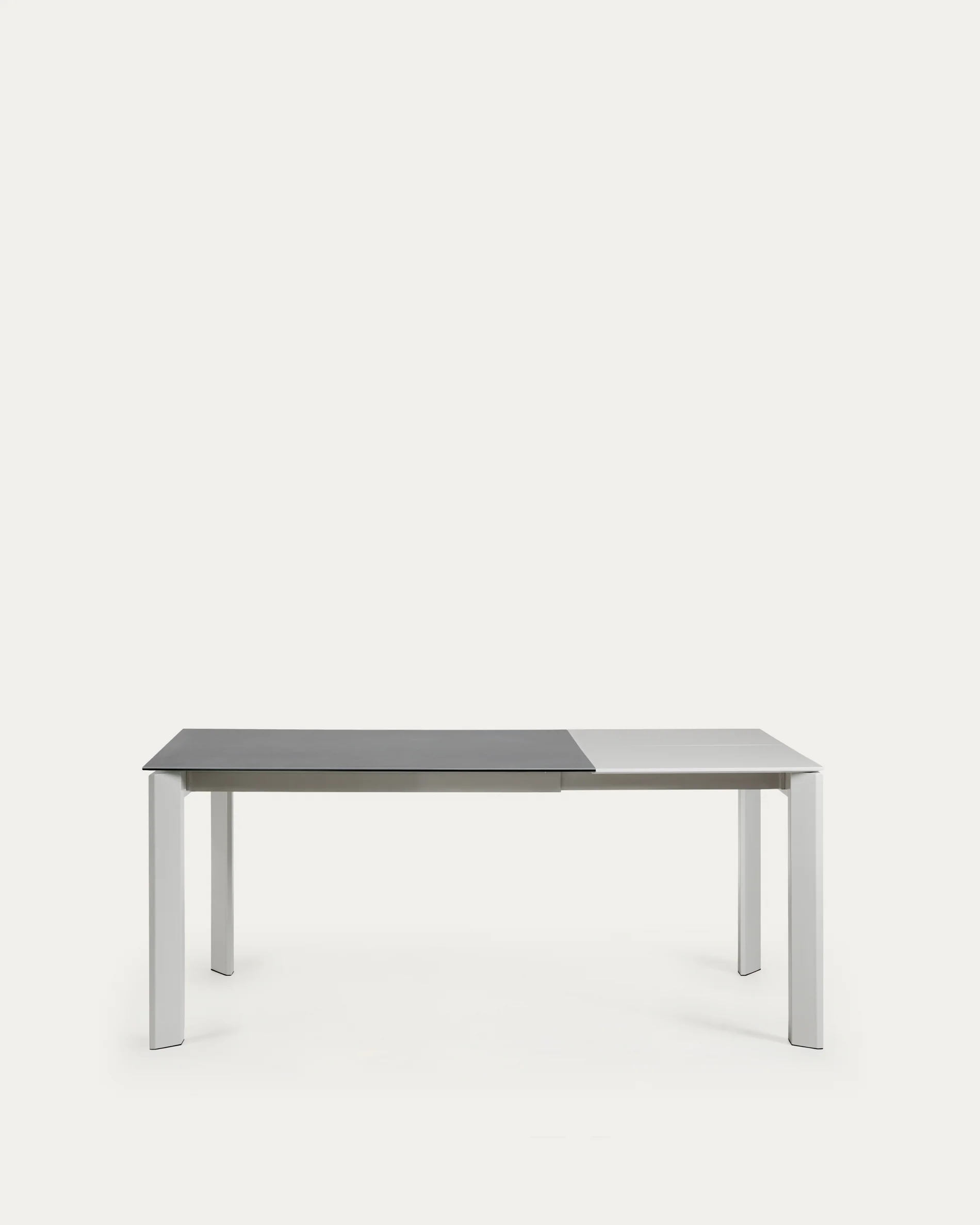 Axis porcelain extendable table in Volcano Rock finish with grey steel legs 120 (180) cm - Image 5