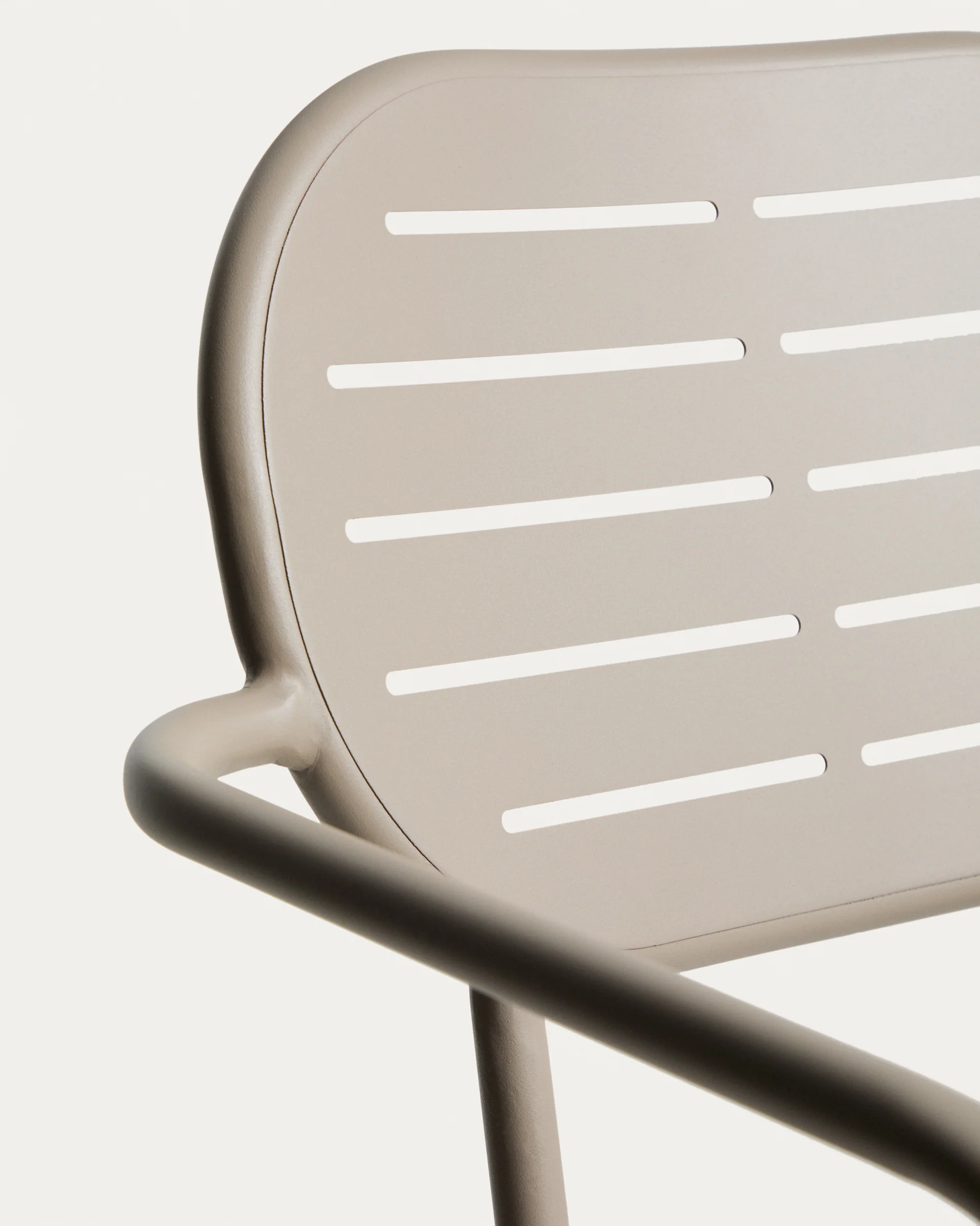 Brai stackable outdoor chair with armrests in taupe galvanised steel - Image 10