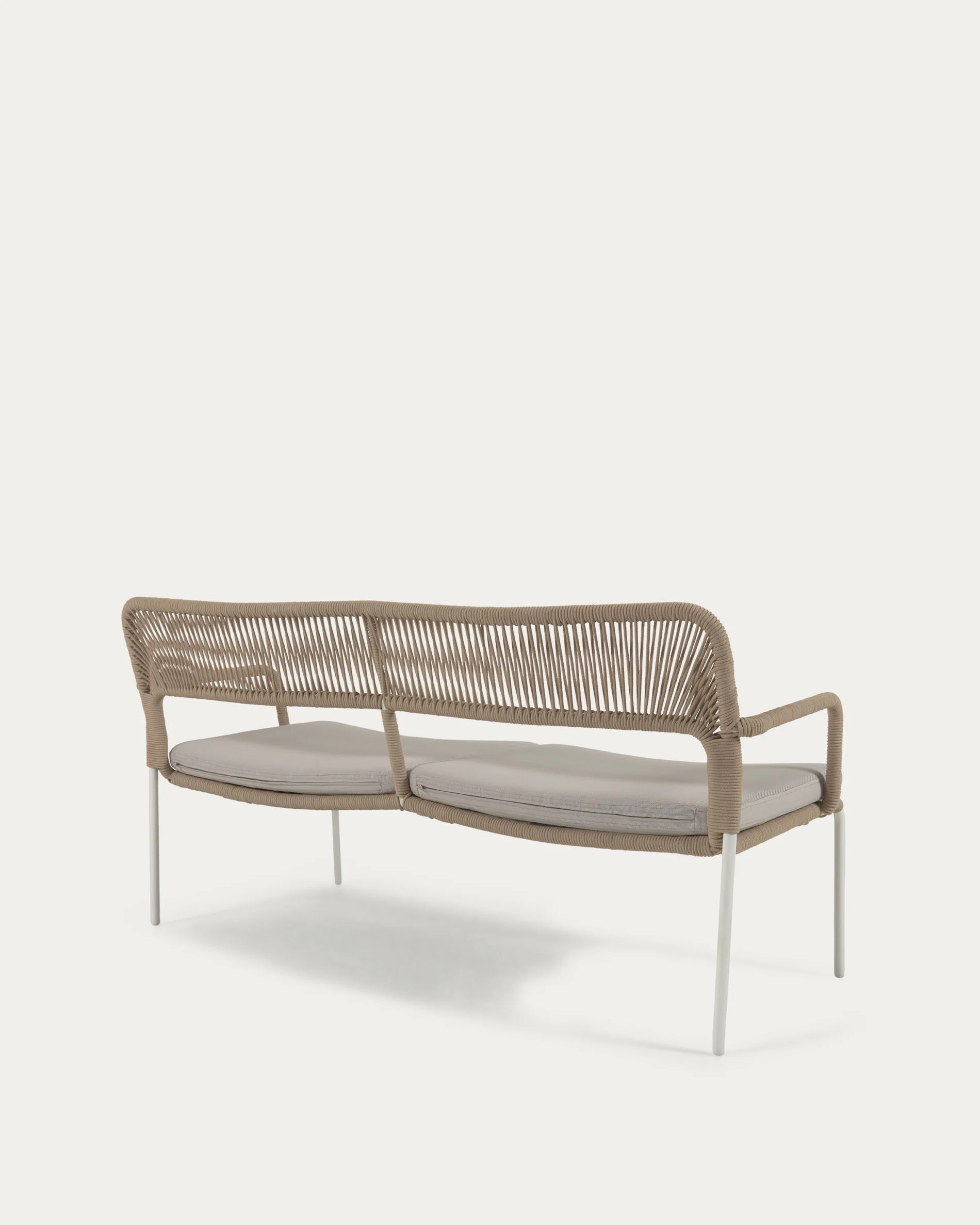 Cailin 2 seater sofa in beige cord with galvanised steel legs in white, 150 cm - Image 4