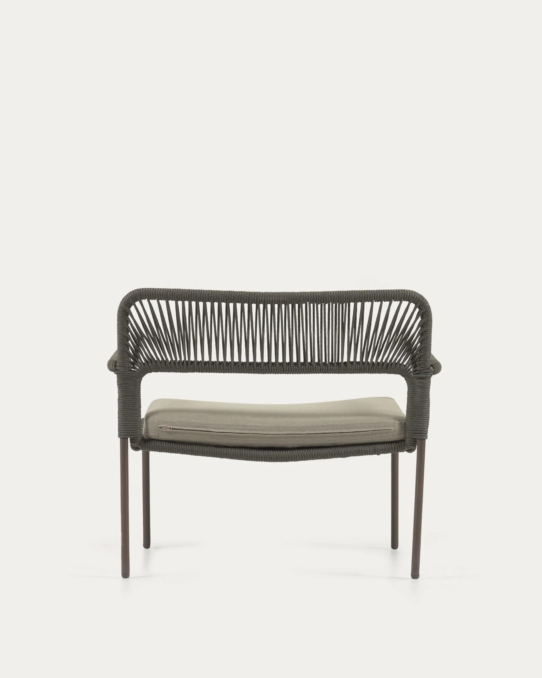 Cailin armchair in green cord with galvanised steel legs painted dark green - Image 3