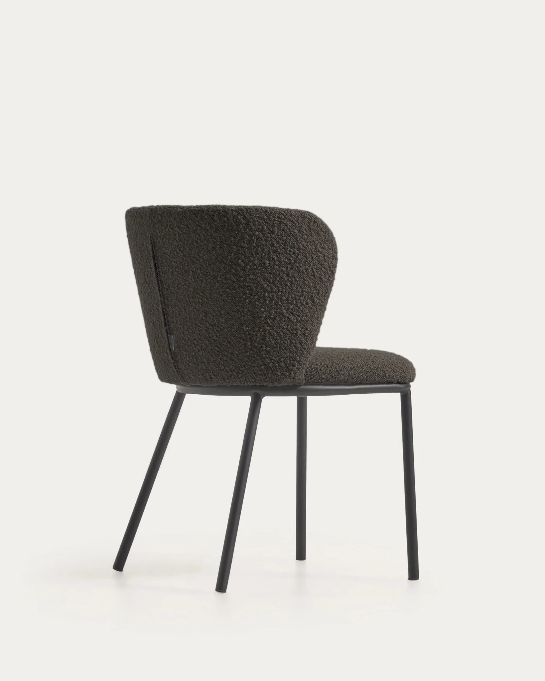 Ciselia chair with black bouclé and steel legs with black finish FSC Mix Credit - Image 5