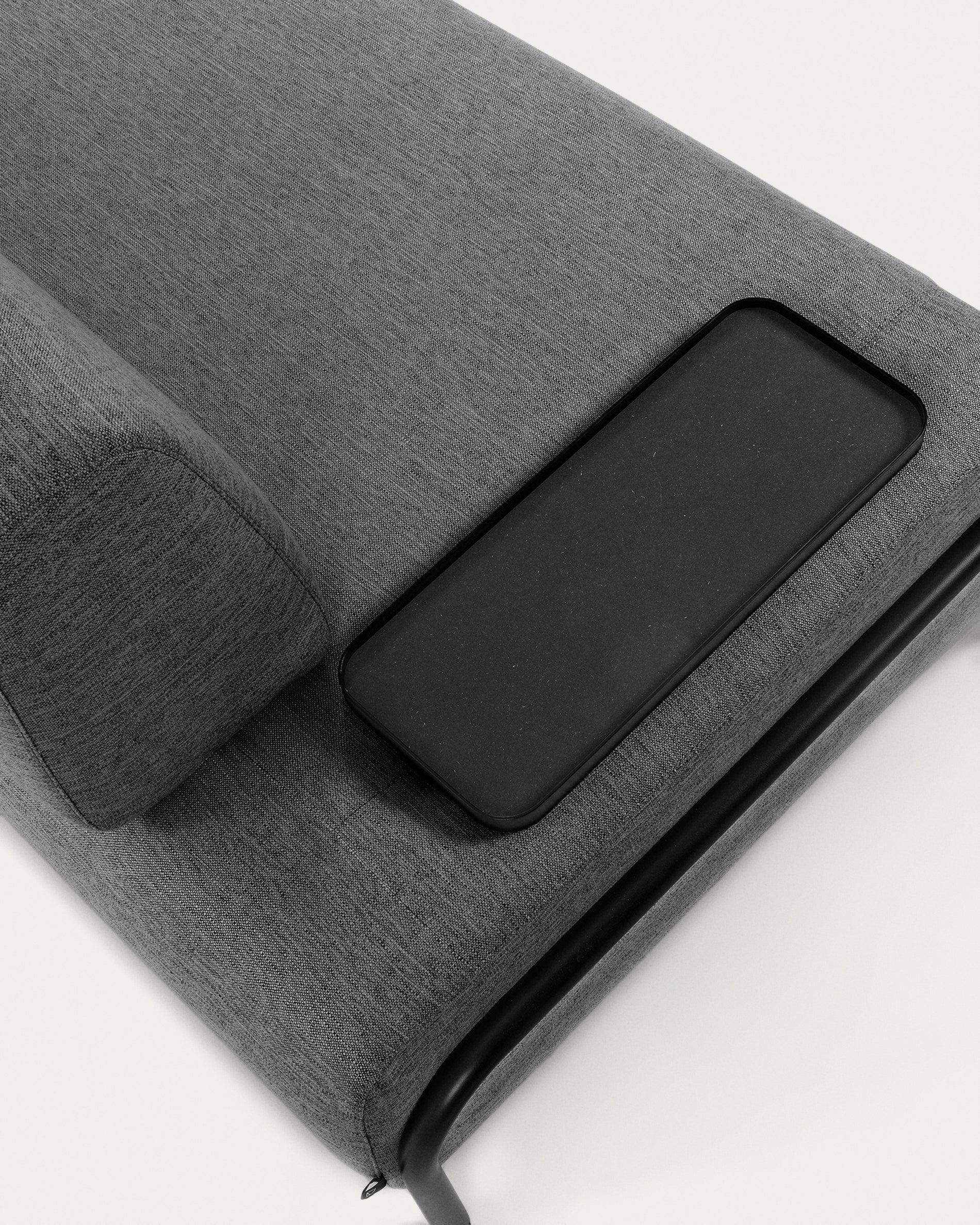Compo 3 seater sofa with small tray in dark grey, 232 cm - Image 3