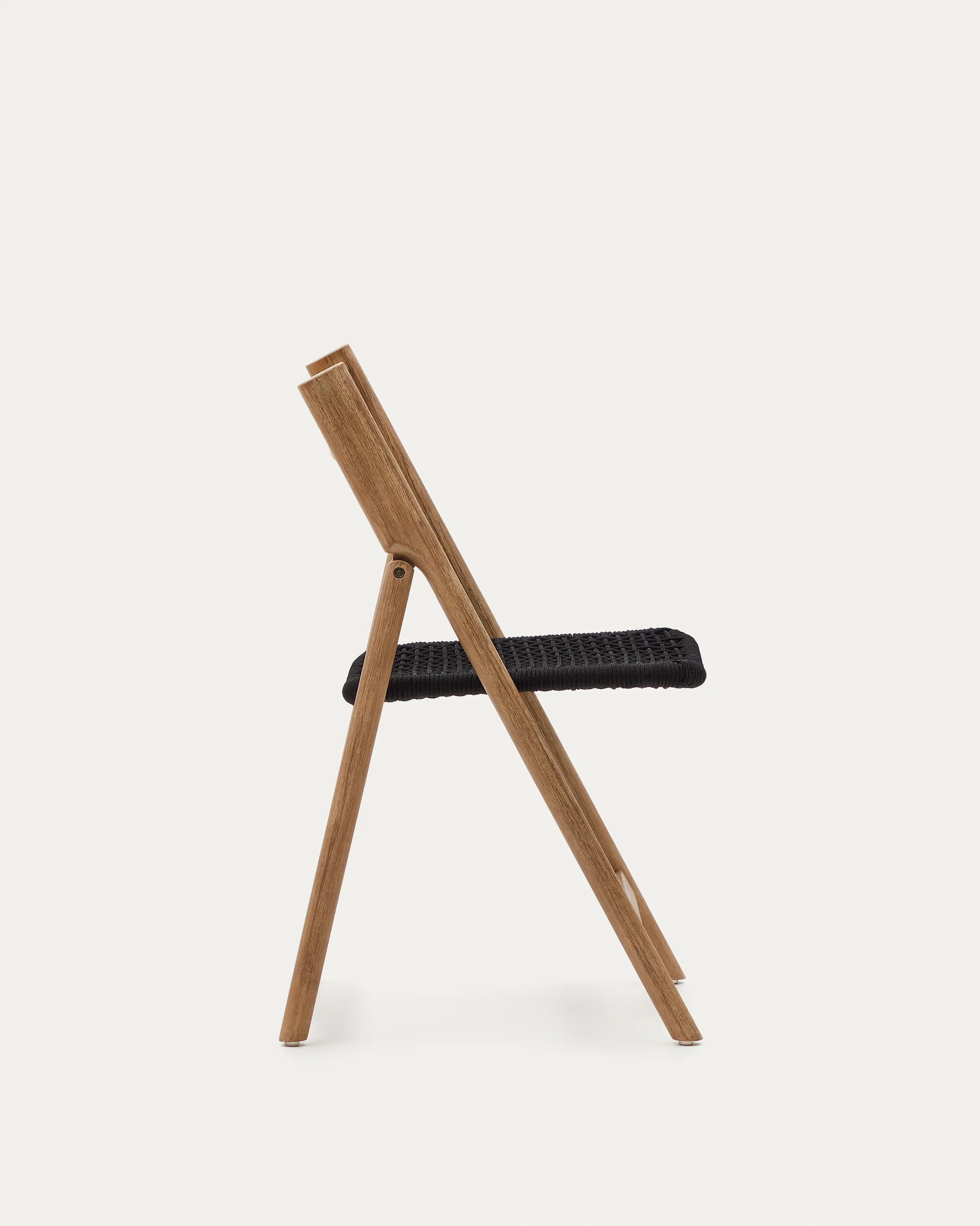 Dandara folding chair in solid acacia wood with steel structure and black cord FSC 100% - Image 5