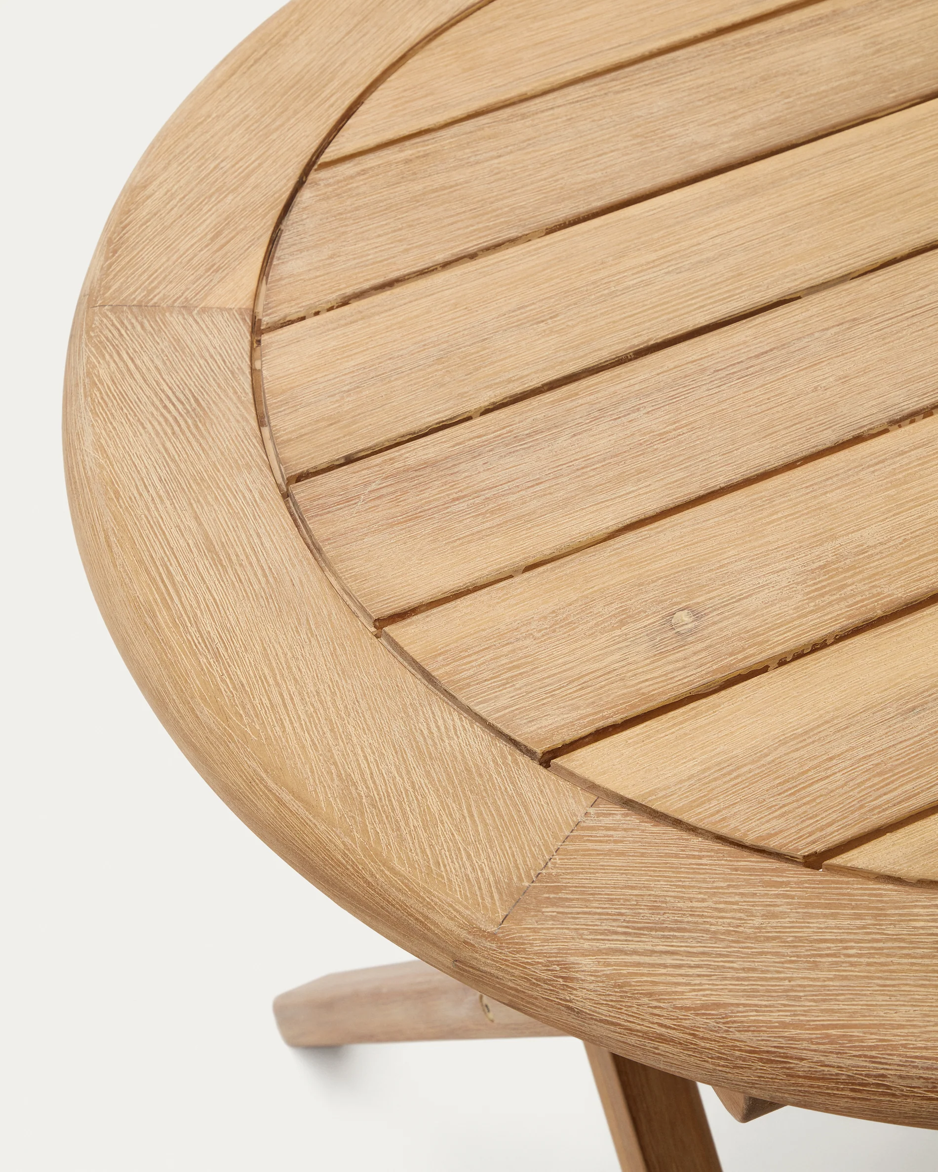 Dandara folding table in solid acacia wood natural finish, Ø 120 x 60 cm FSC 100% - Image 5