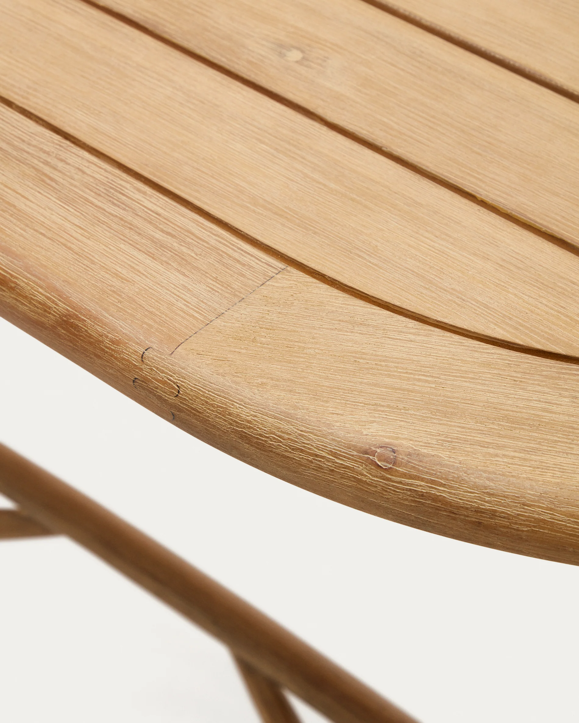 Dandara folding table in solid acacia wood natural finish, Ø 120 x 60 cm FSC 100% - Image 7