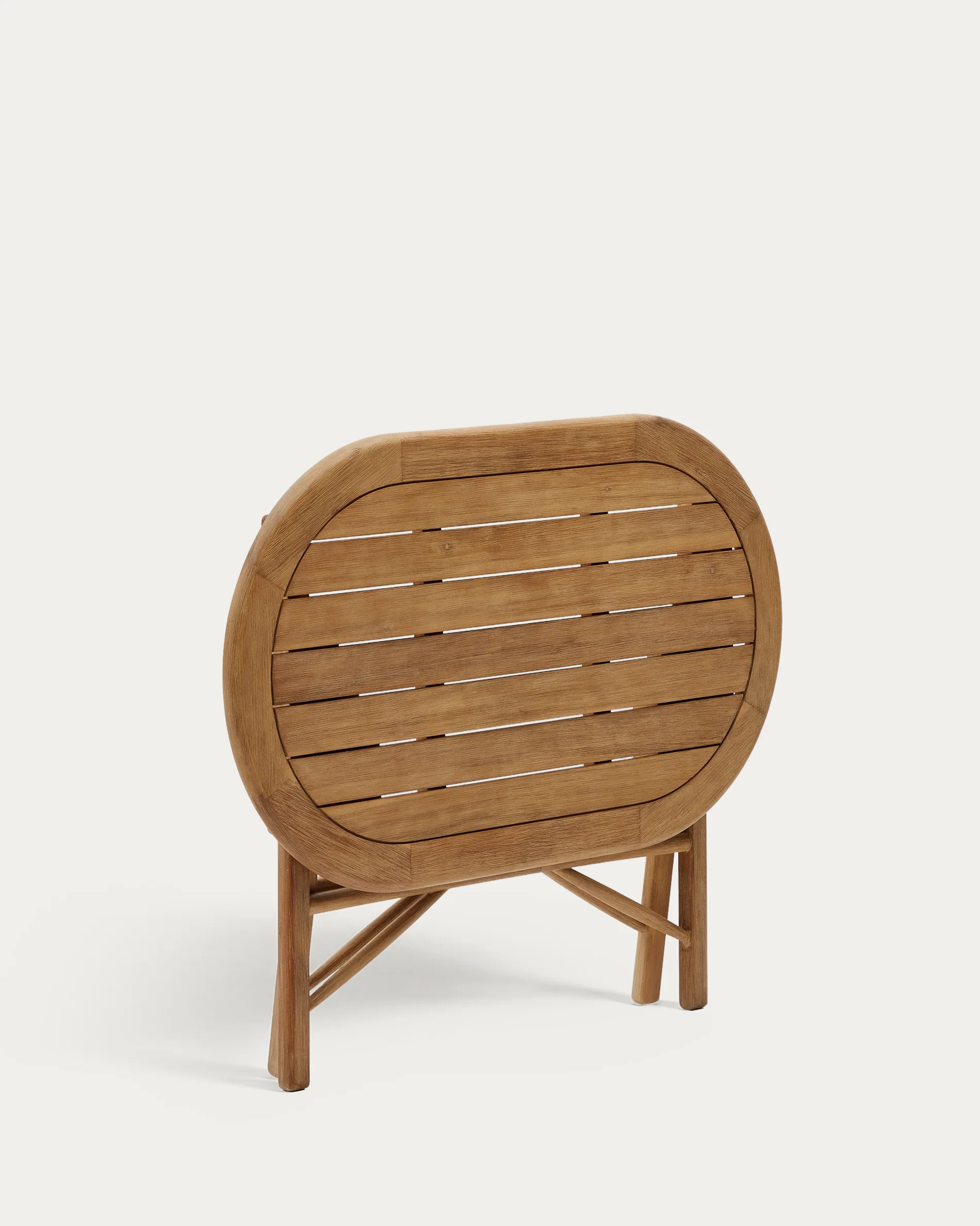 Dandara folding table in solid acacia wood natural finish, Ø 120 x 60 cm FSC 100% - Image 8