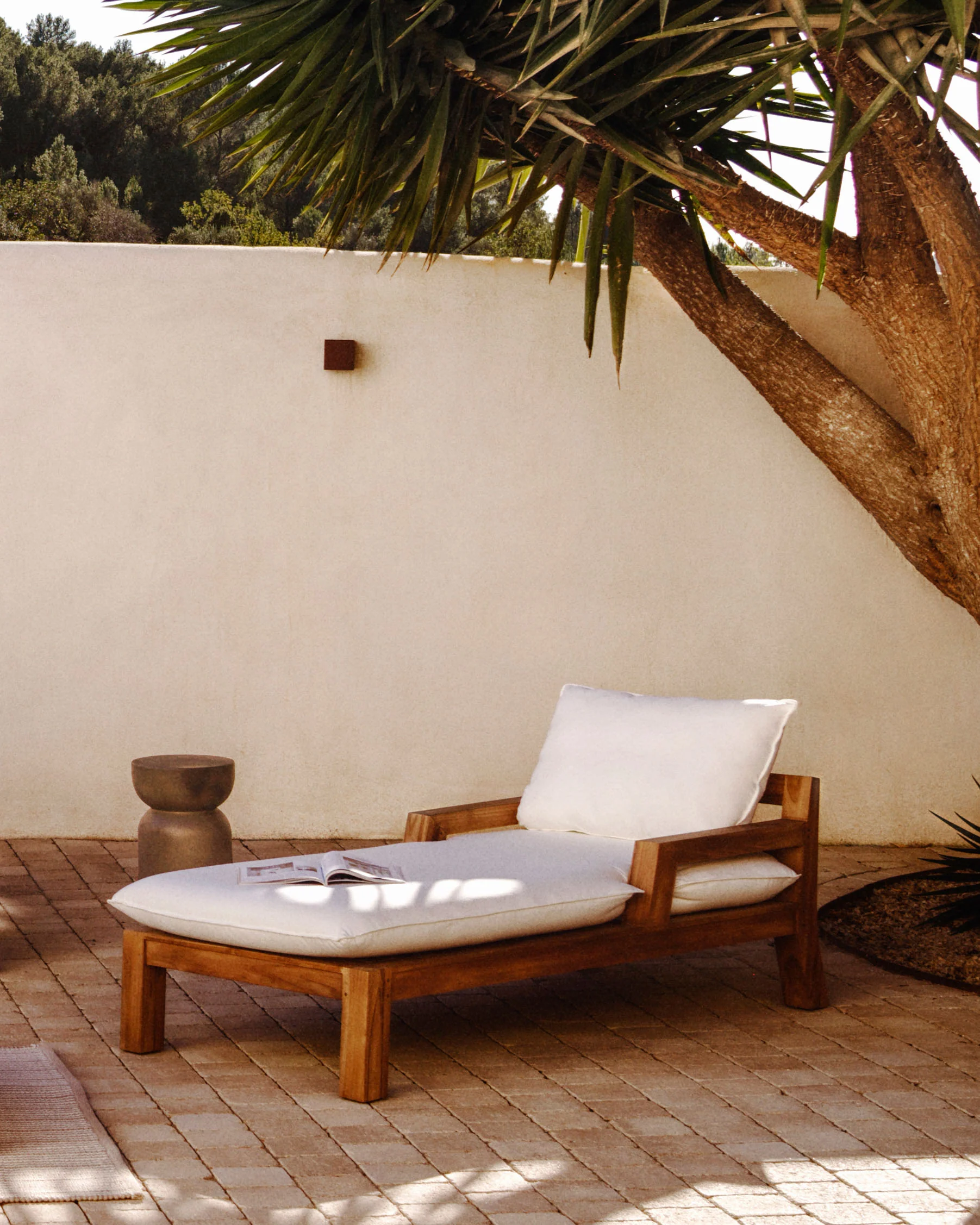 Forcanera solid teak sun lounger - Image 7