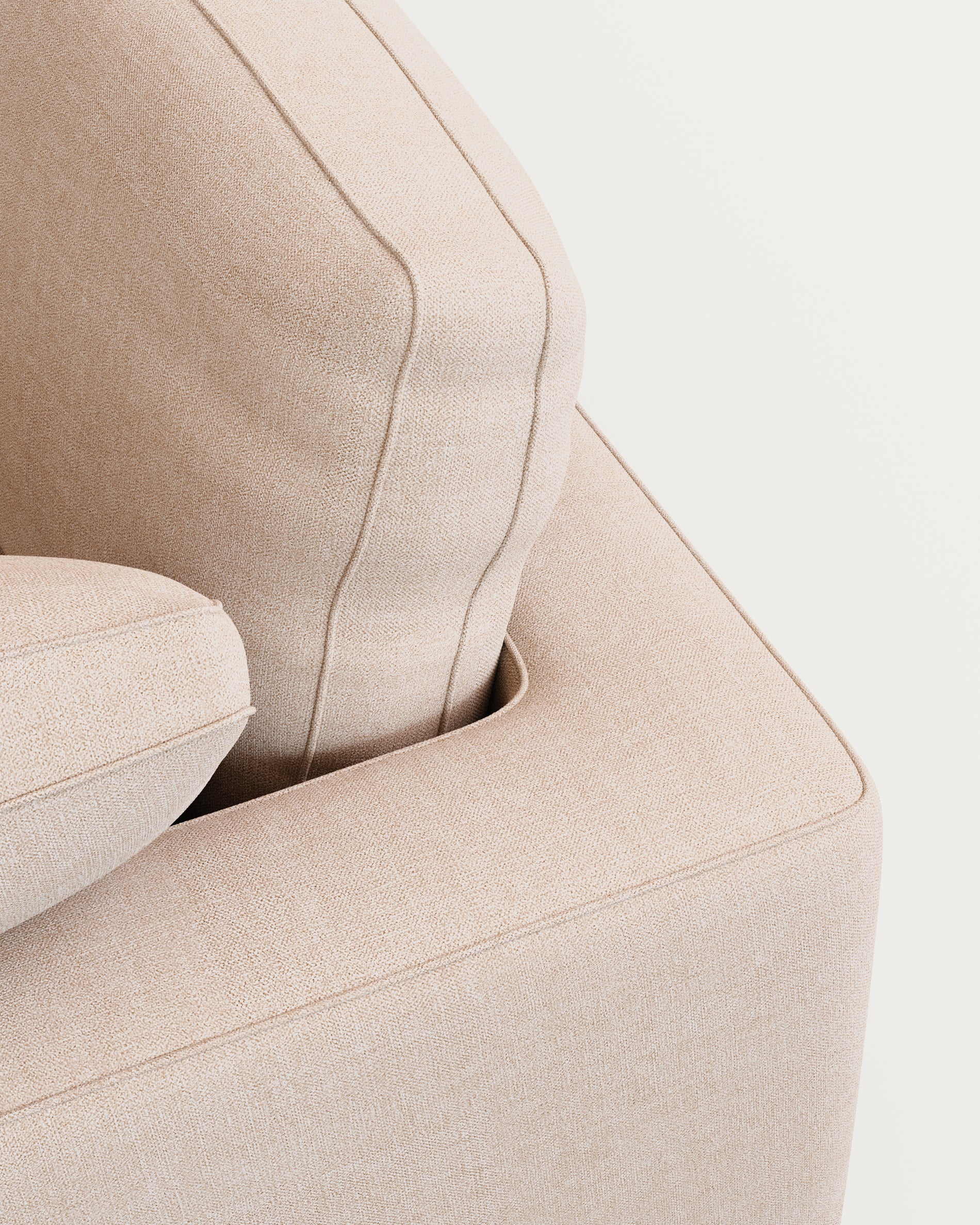 Gala 3-seater sofa with double chaise longue beige, 210cm - Image 4