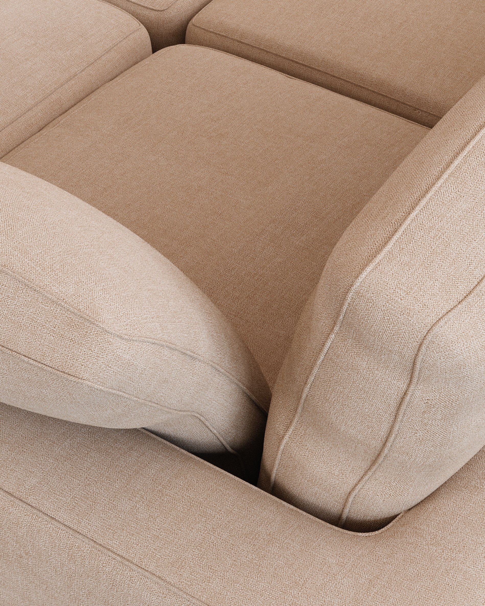 Gala 3-seater sofa with double chaise longue beige, 210cm - Image 5