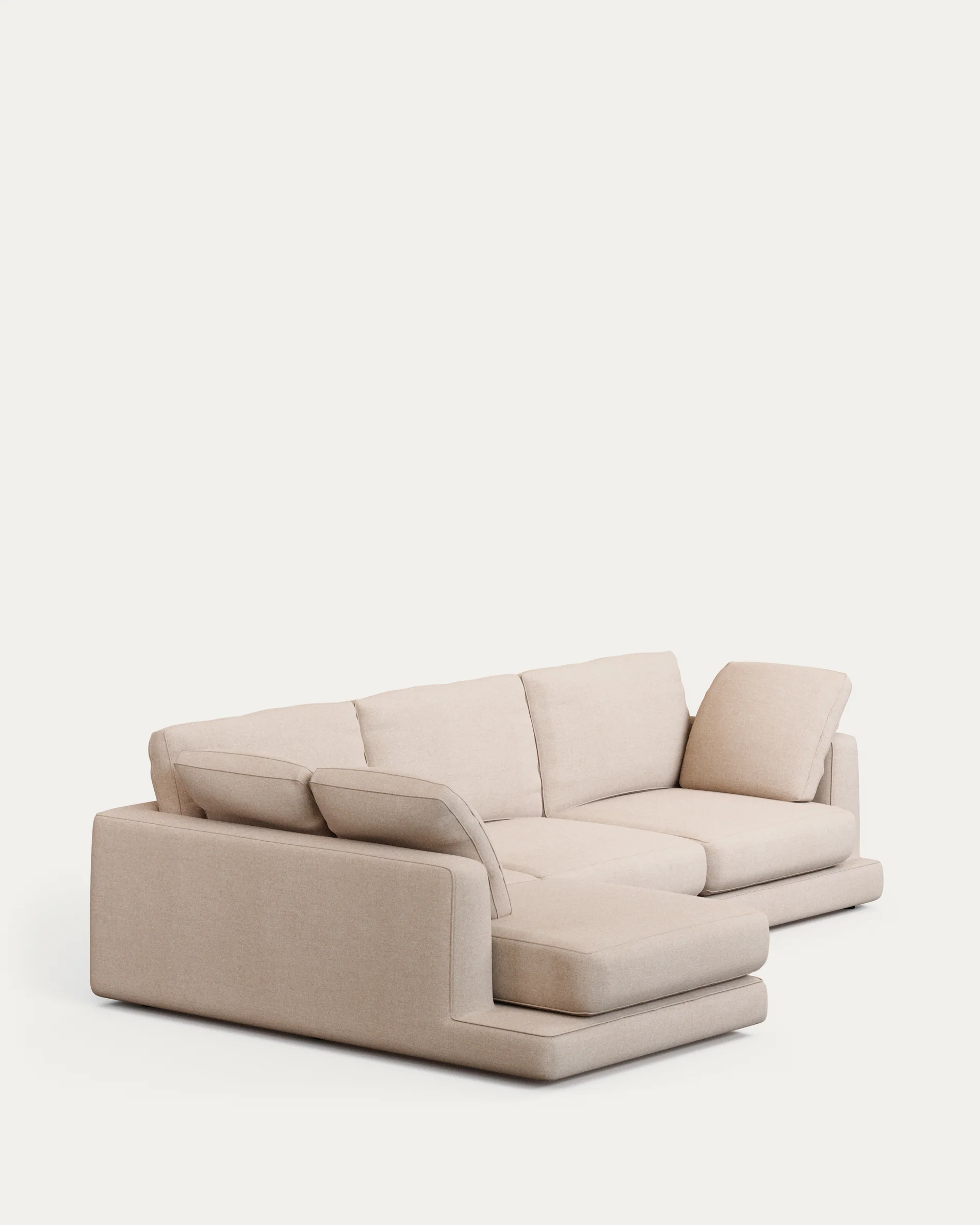 Gala 4-seater sofa with left chaise longue beige 300cm - Image 3