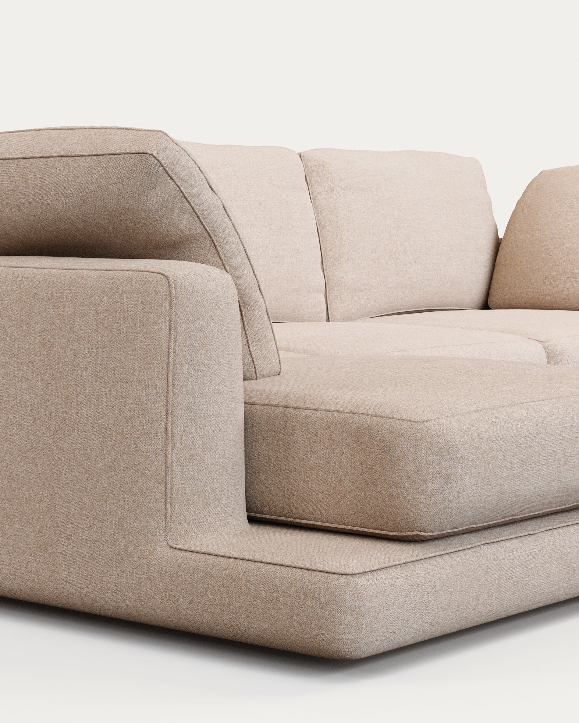Gala 4-seater sofa with left chaise longue beige 300cm - Image 4