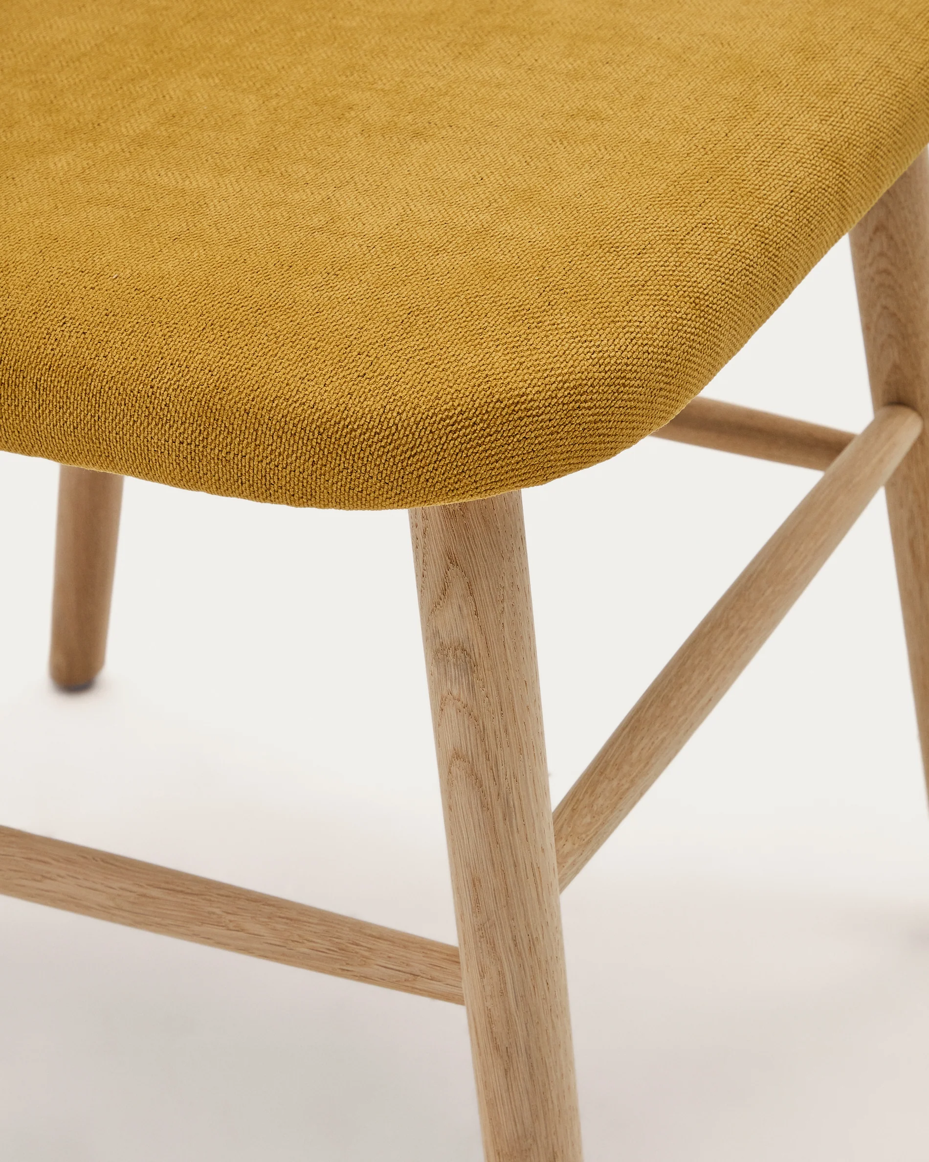 Helda chair in mustard chenille and solid oak wood FSC Mix Credit - Image 10