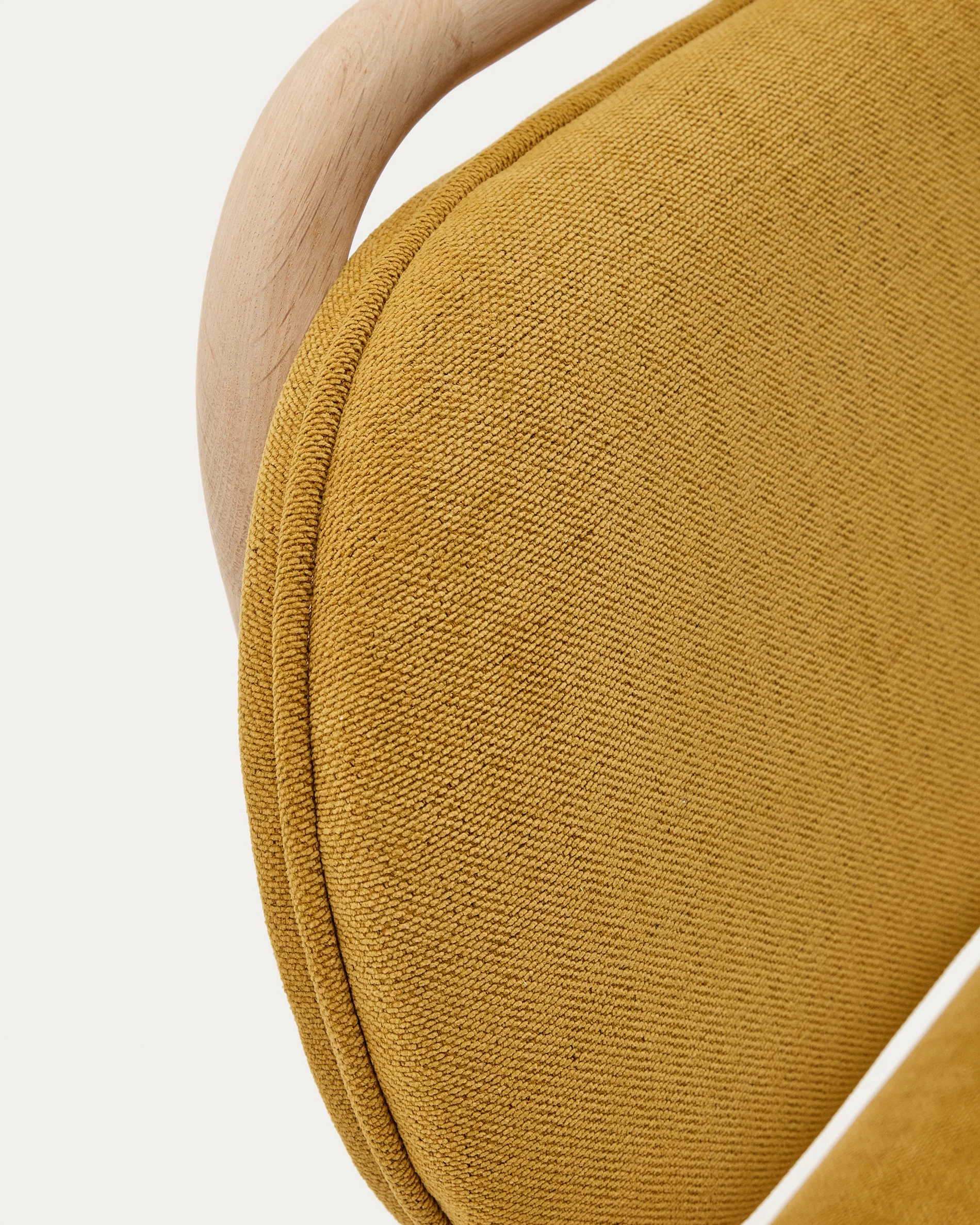 Helda chair in mustard chenille and solid oak wood FSC Mix Credit - Image 5