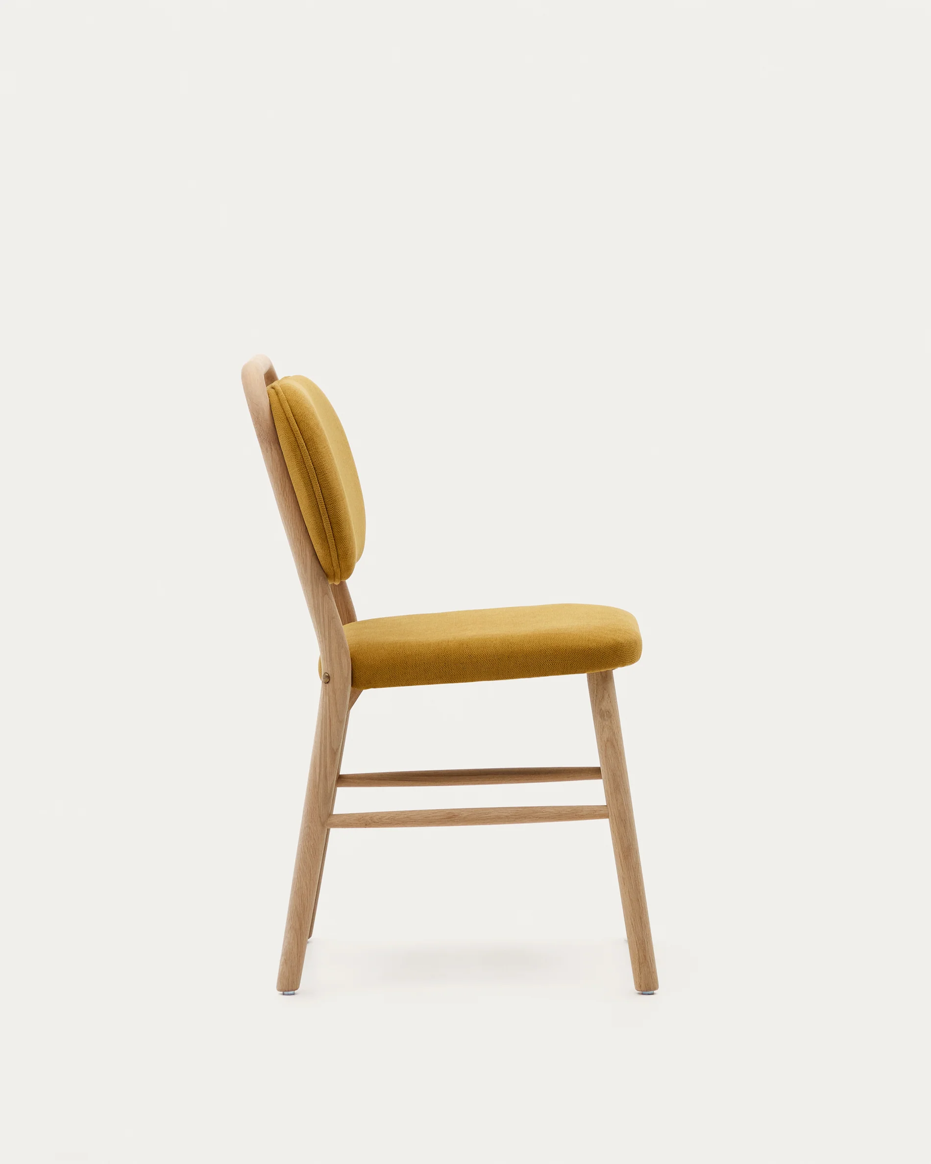 Helda chair in mustard chenille and solid oak wood FSC Mix Credit - Image 6