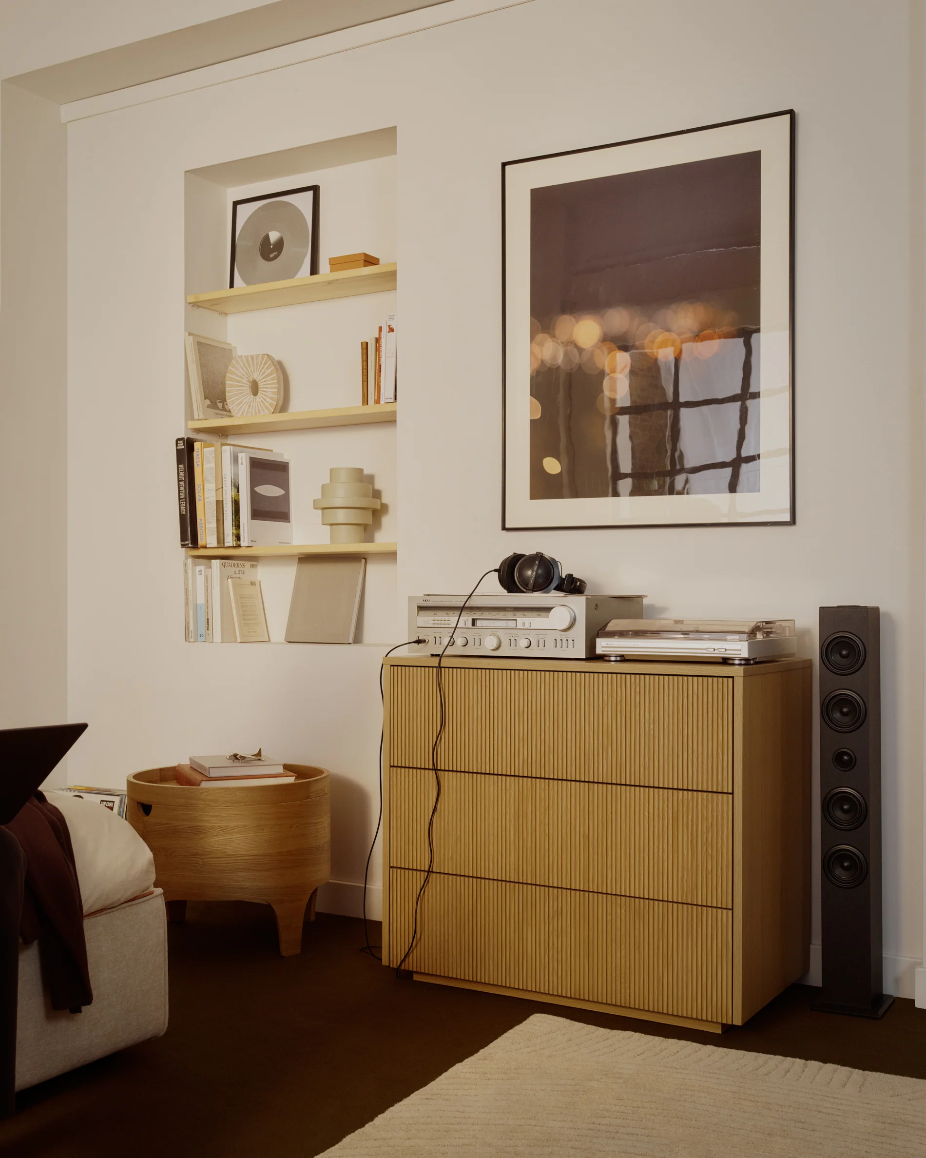 Helvine chest of 3 drawers in oak veneer 90 x 78 cm FSC 100% - Image 2