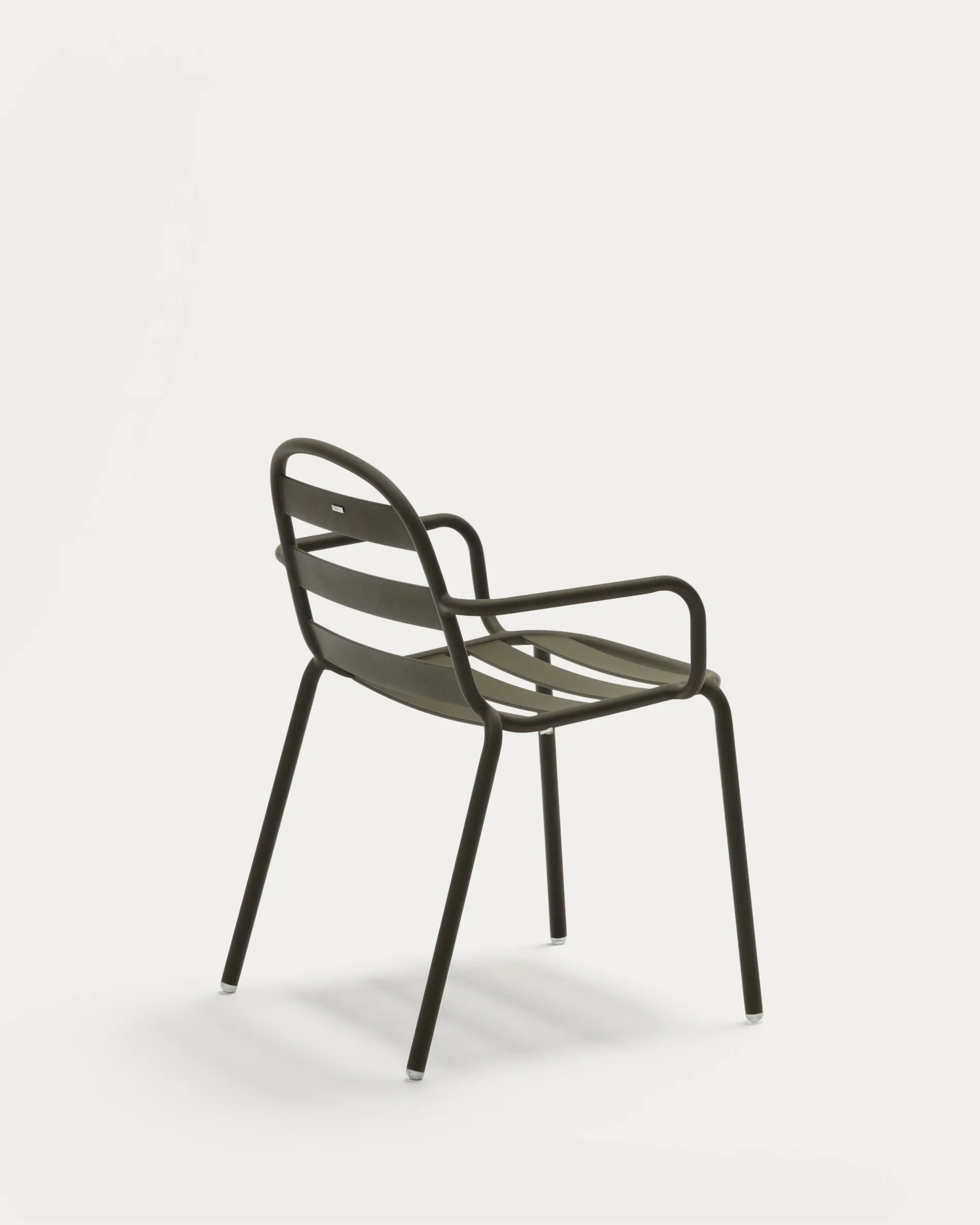 Joncols stackable outdoor chair in aluminium with green painted finish - Image 9