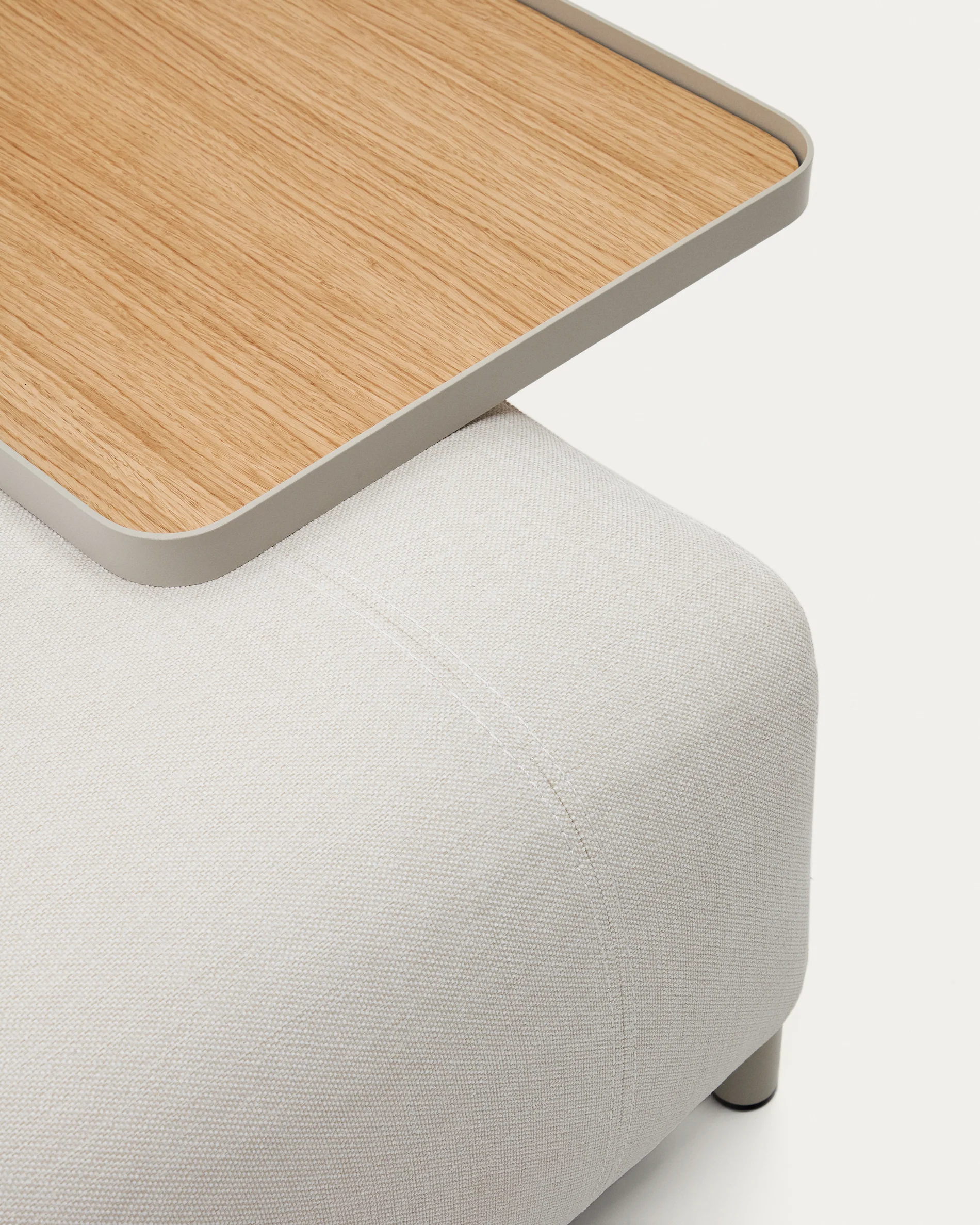 Large Compo tray in oak veneer with natural finish and beige metal structure - Image 5