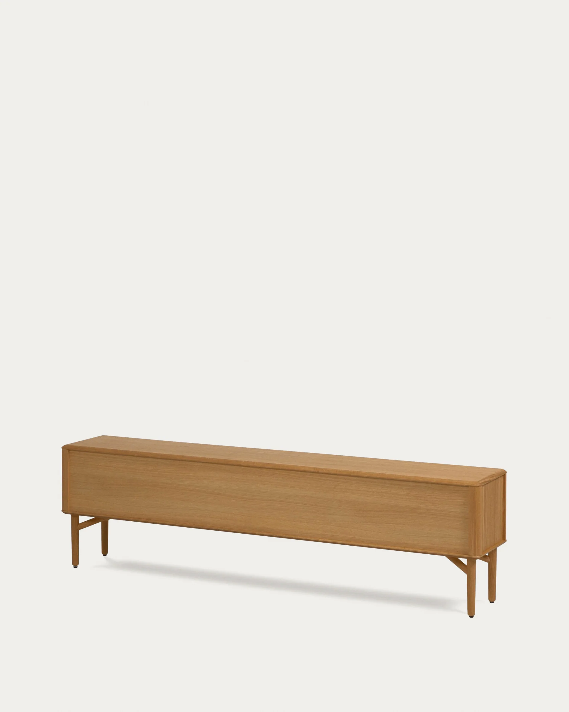 Lenon 2 door solid wood and oak veneer TV stand, 200 x 57 cm, FSC MIX Credit - Image 8