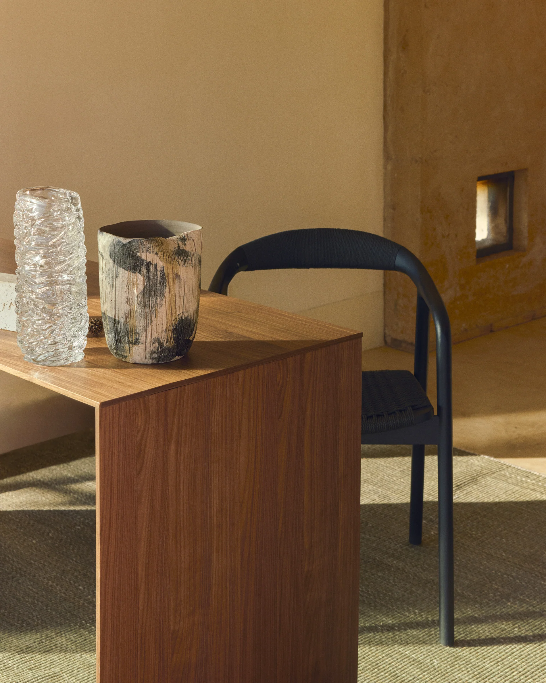 Litto work desk in walnut veneer FSC Mix Credit 140 x 60 cm - Image 7