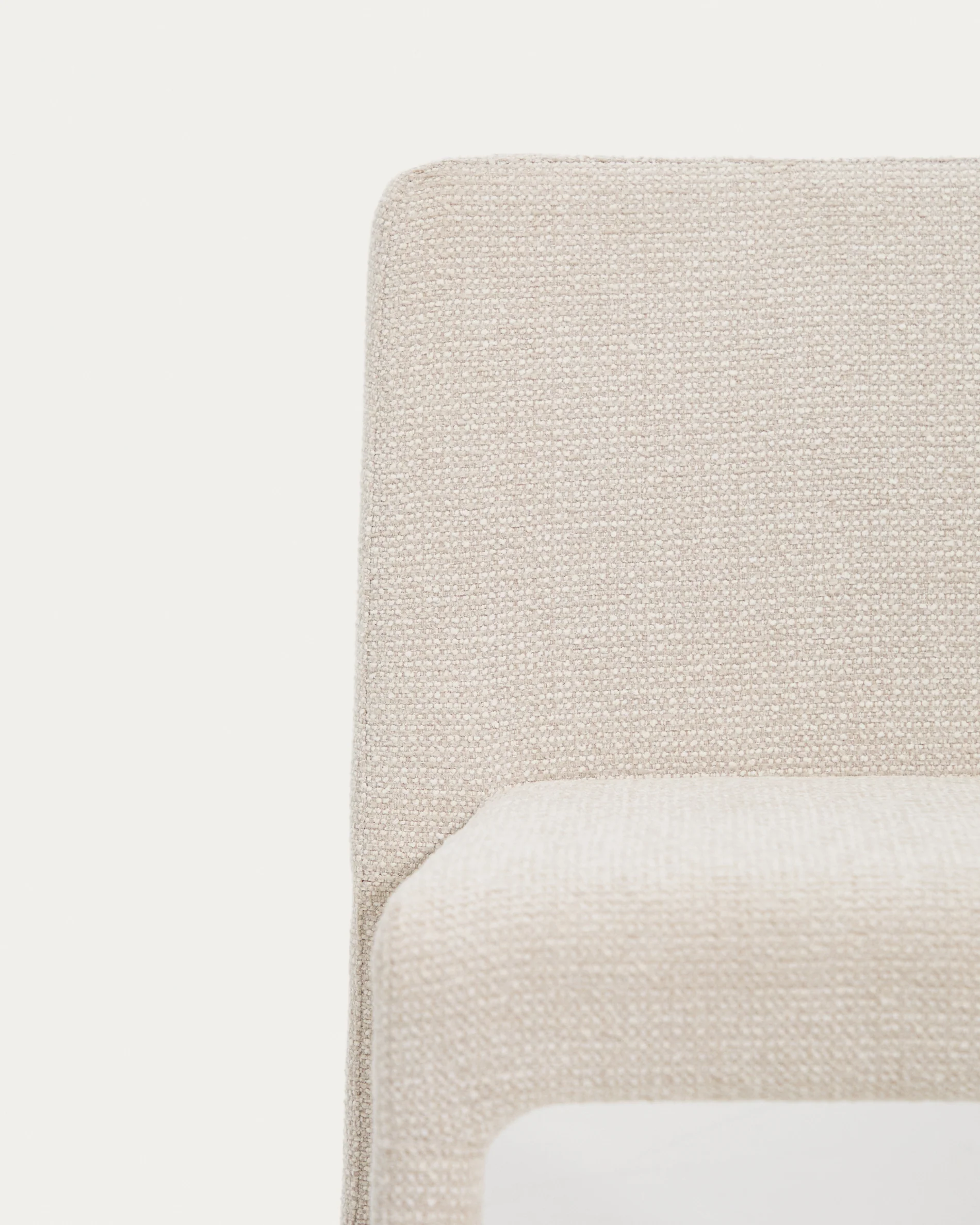 Loria beige chenille stackable chair FSC 100% - Image 3