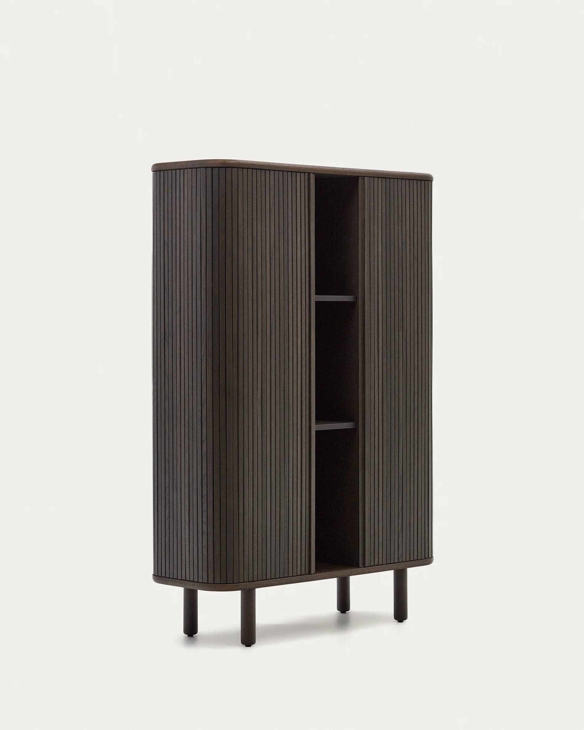 Mailen 2 door highboard in ash veneer with a dark finish 110 x 160 cm - Image 5