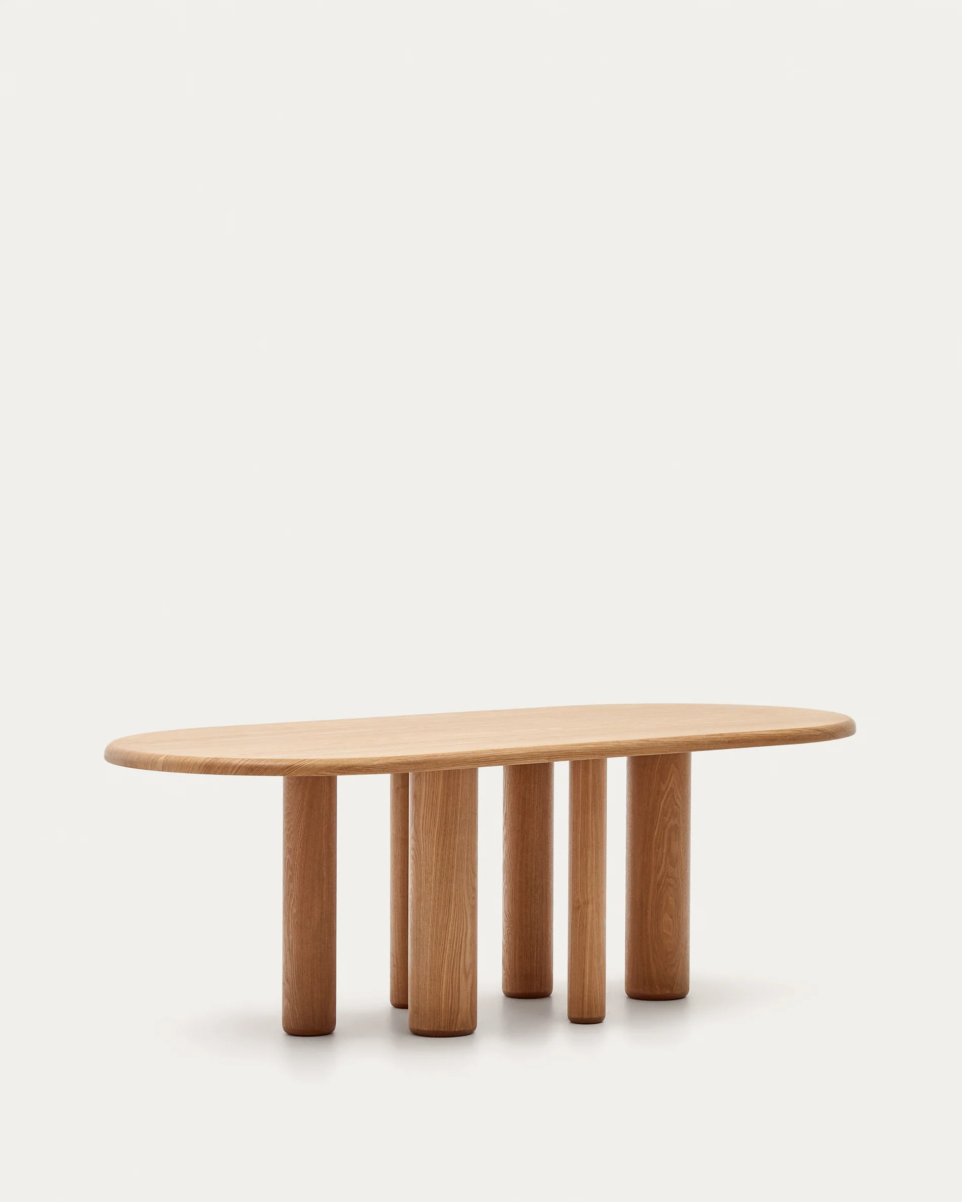 Mailen oval table in ash wood veneer with natural finish, Ø 220 x 105 cm - Image 5