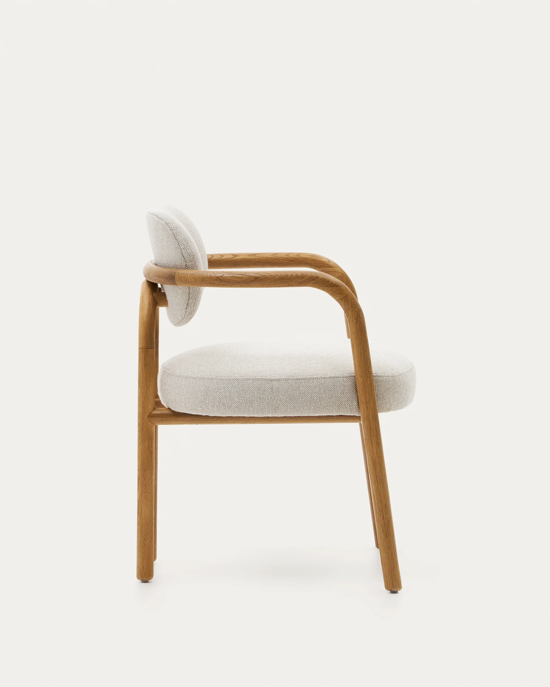 Melqui beige chair in solid oak wood a natural finish - Image 6