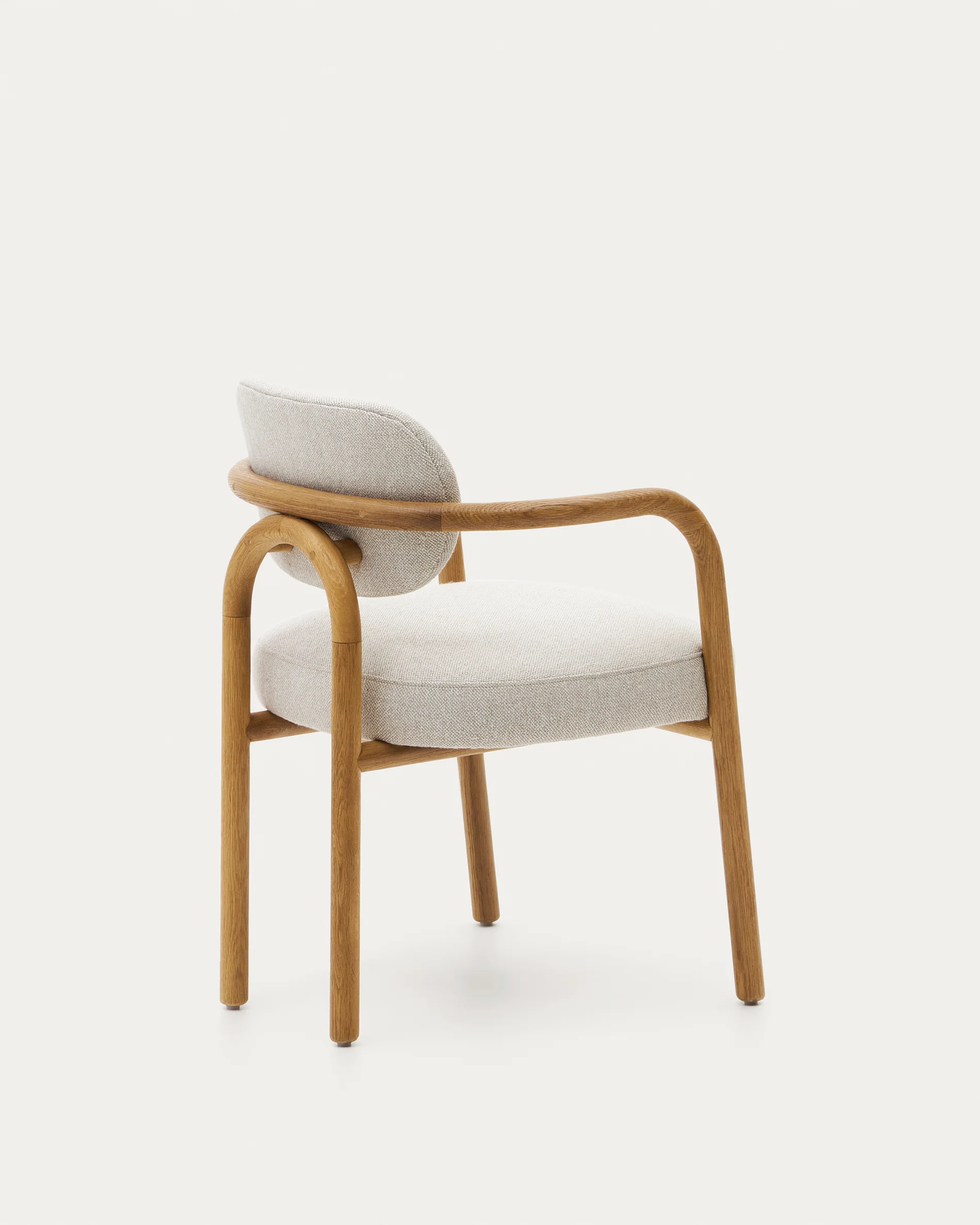 Melqui beige chair in solid oak wood a natural finish - Image 9