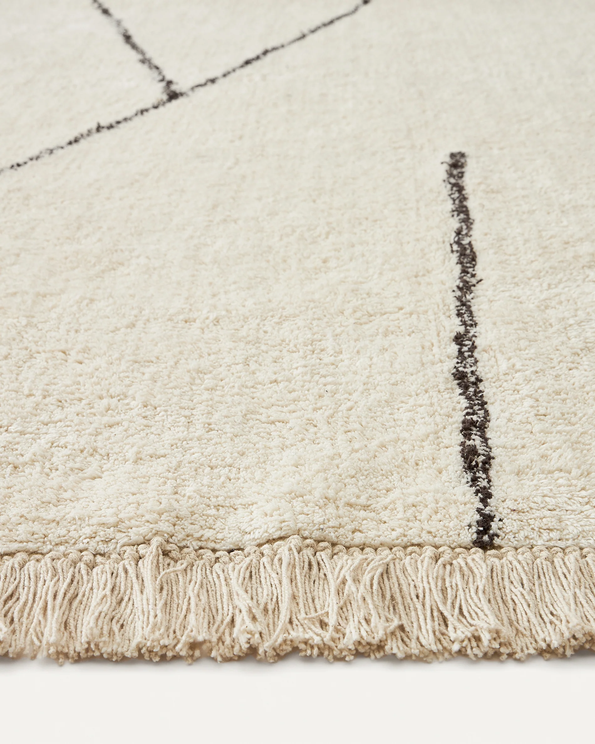 Mijas black and white cotton rug 160 x 230 cm - Image 4