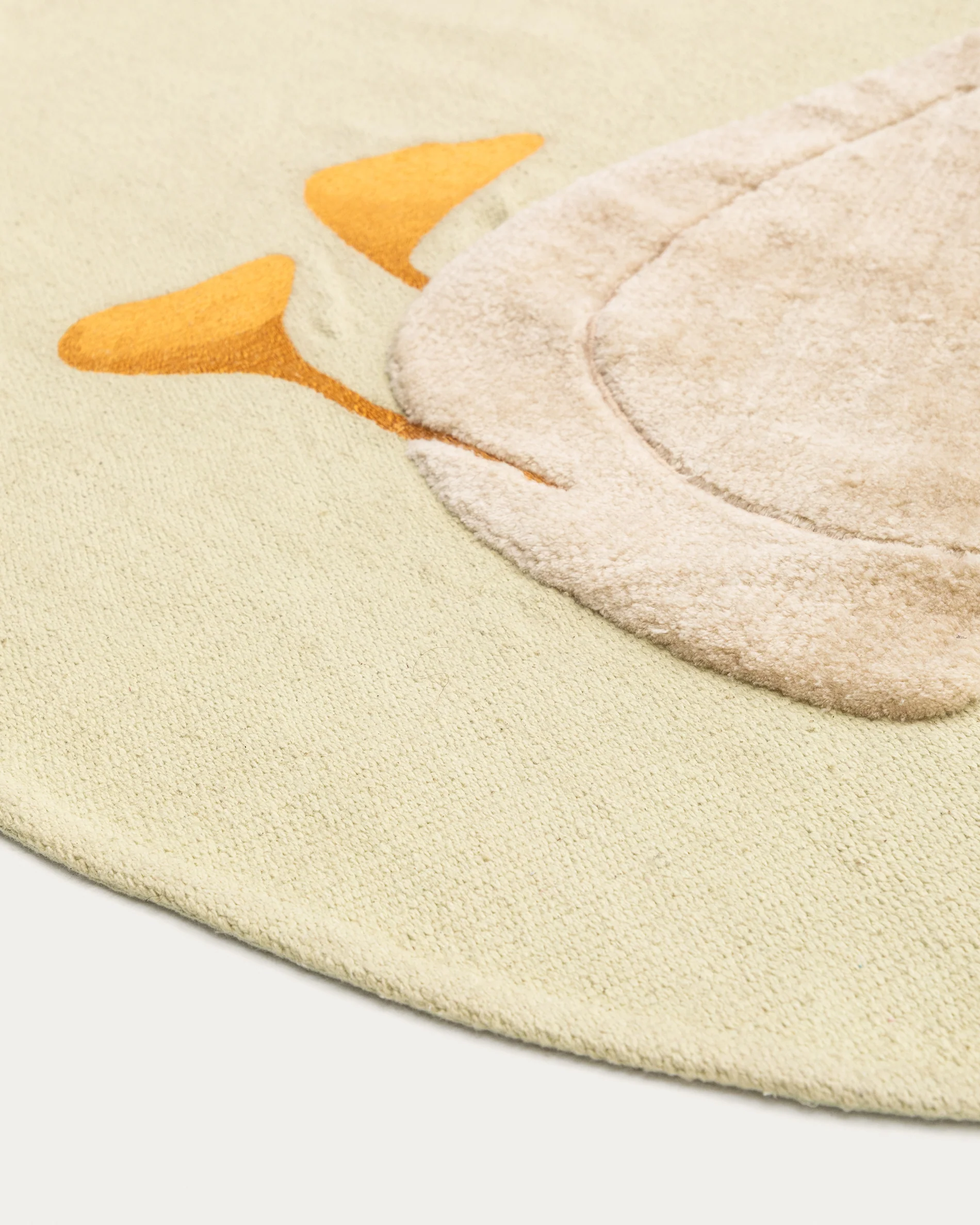 Milu green, 100% cotton rug with a goose feature, Ø 100 cm - Image 3