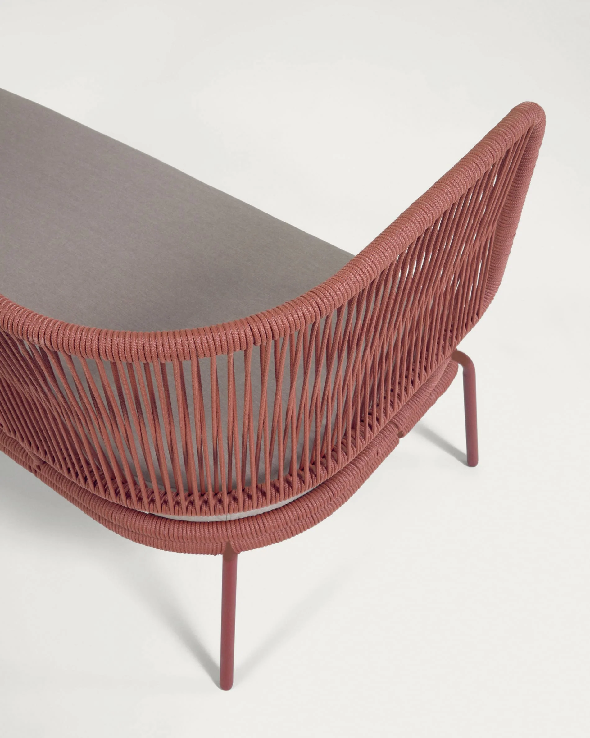 Nadin 2 seater sofa in terracotta cord with galvanised steel legs, 135 cm - Image 3