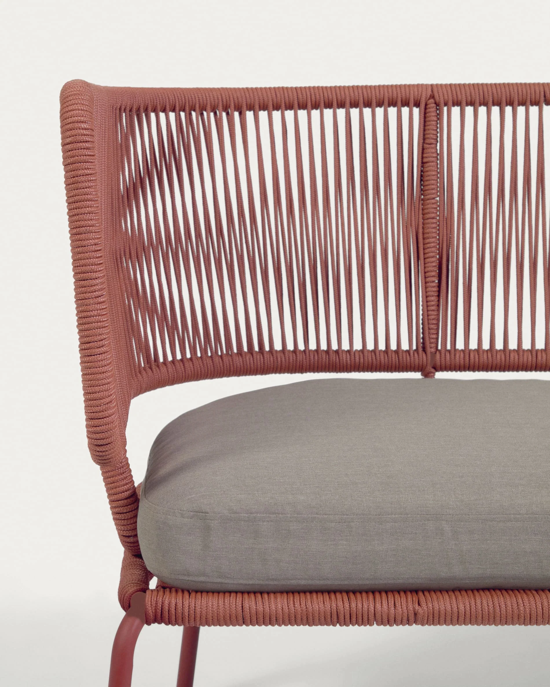 Nadin 2 seater sofa in terracotta cord with galvanised steel legs, 135 cm - Image 5