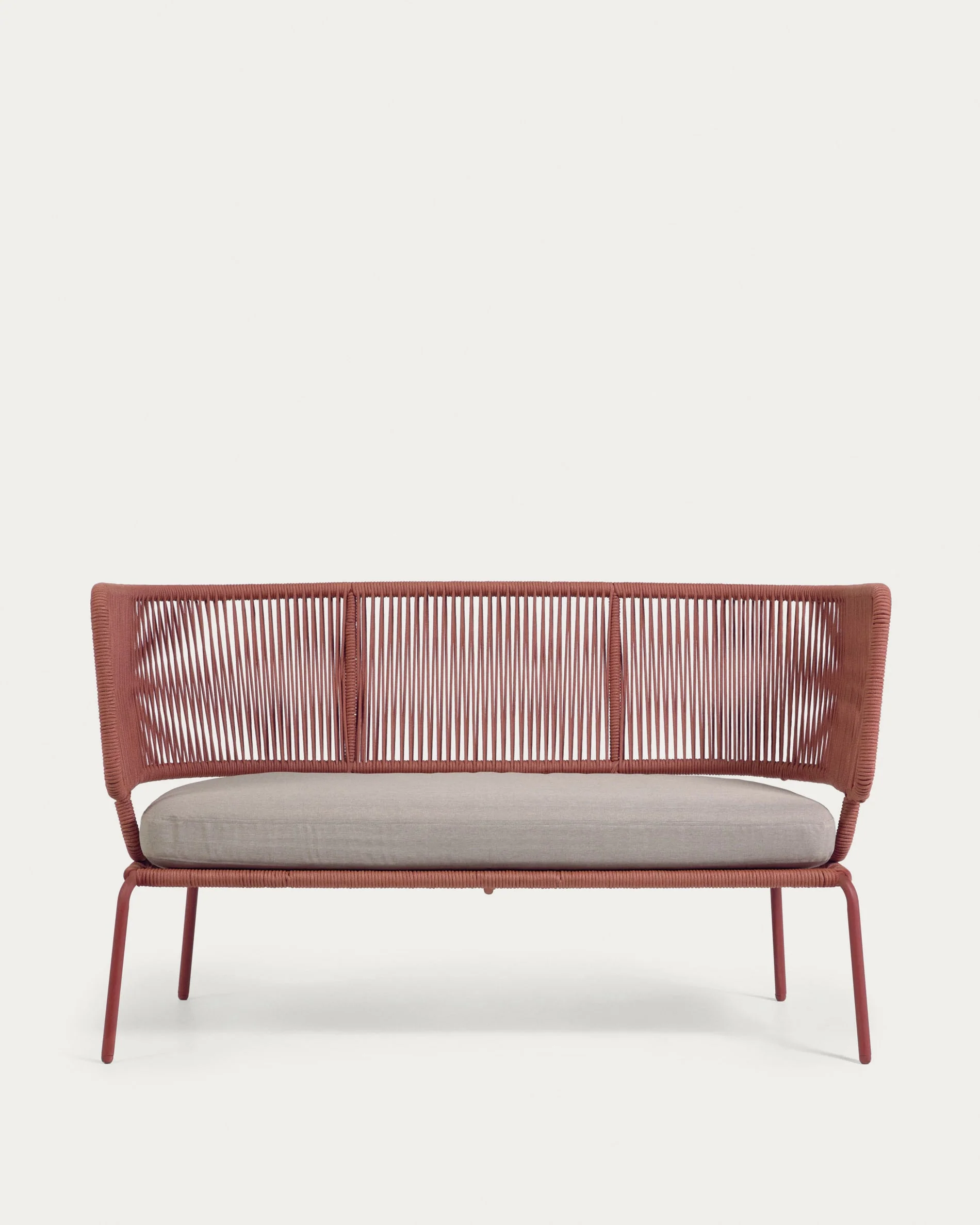 Nadin 2 seater sofa in terracotta cord with galvanised steel legs, 135 cm - Image 6