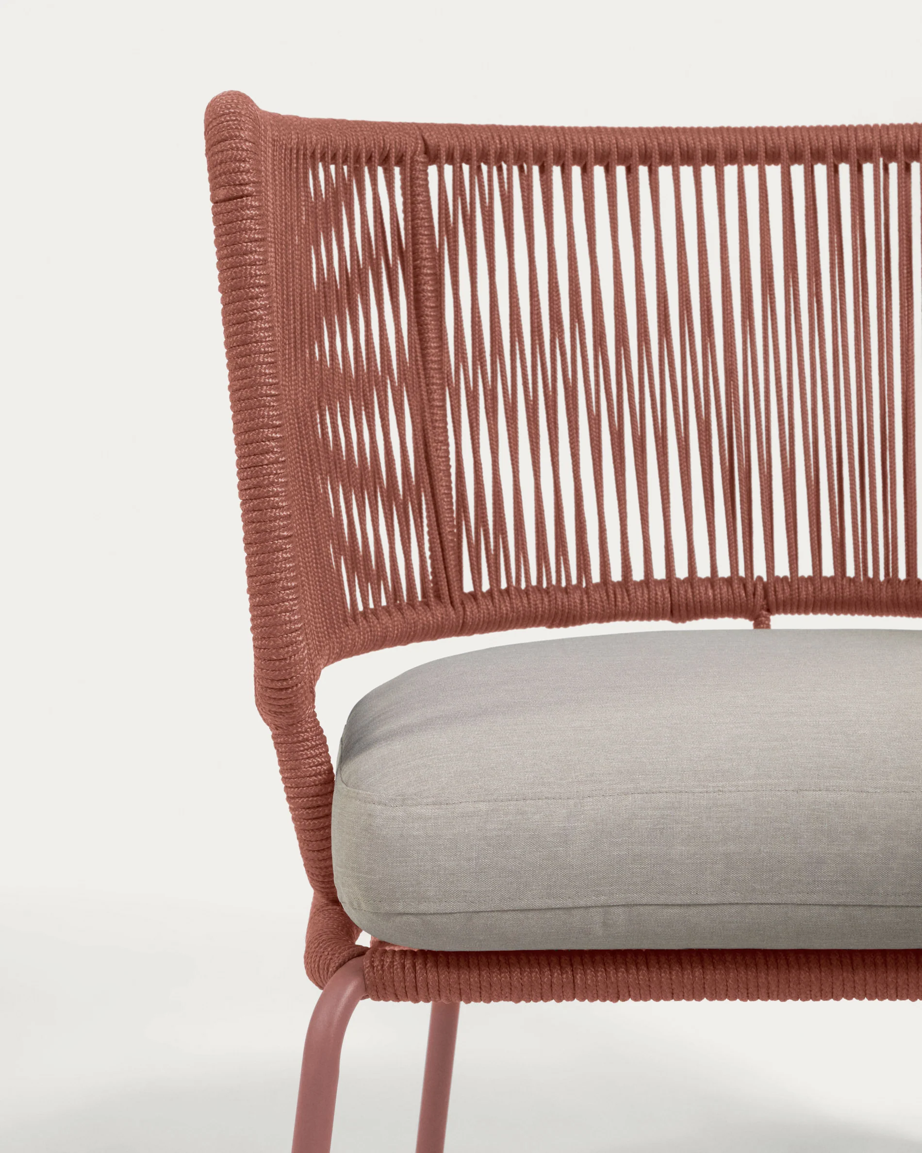 Nadin armchair in terracotta cord galvanised steel legs - Image 2