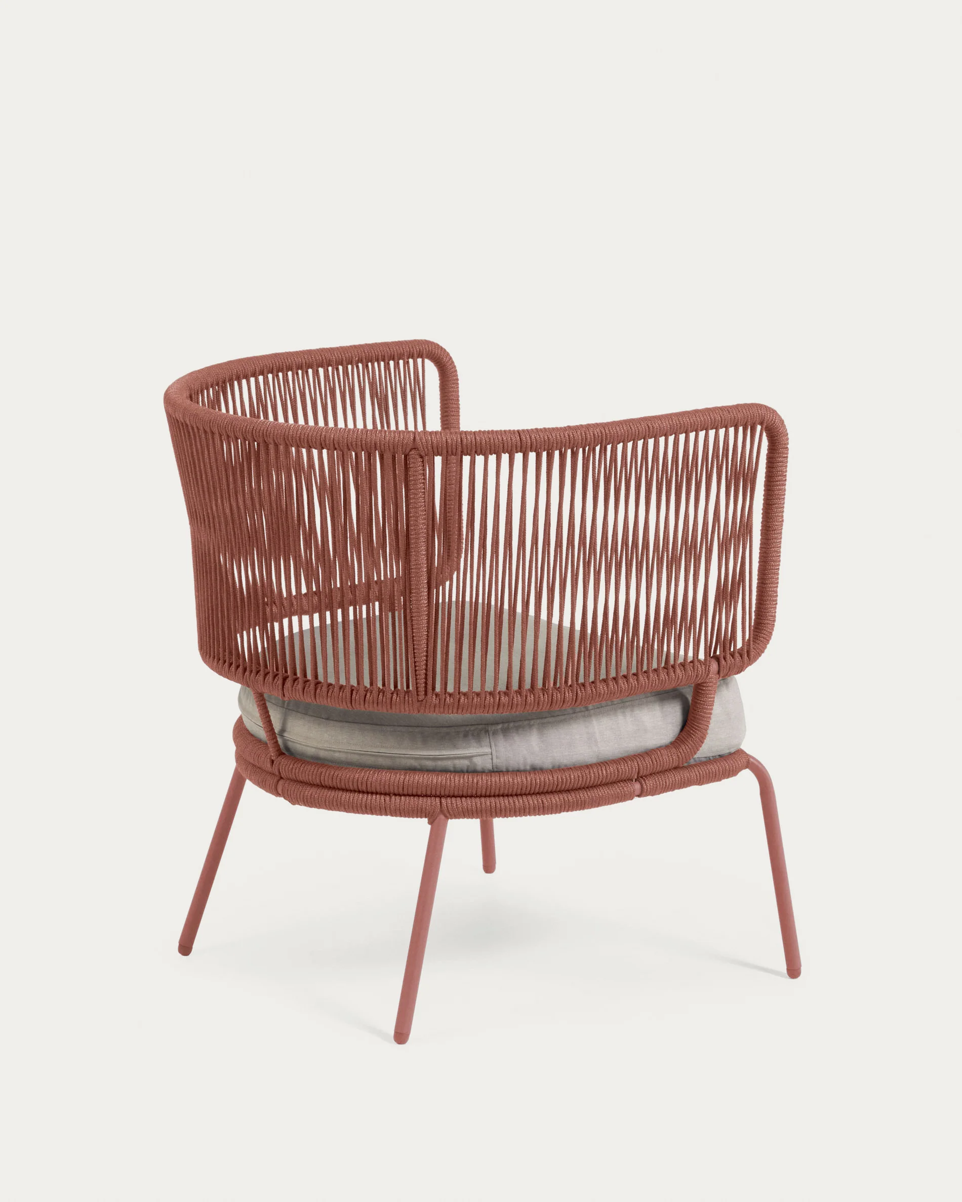 Nadin armchair in terracotta cord galvanised steel legs - Image 3