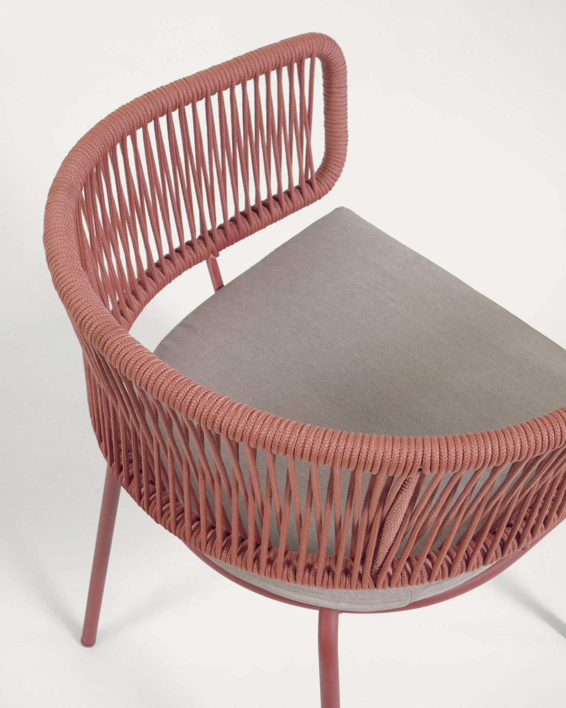 Nadin terracotta cord chair with galvanised steel legs - Image 6